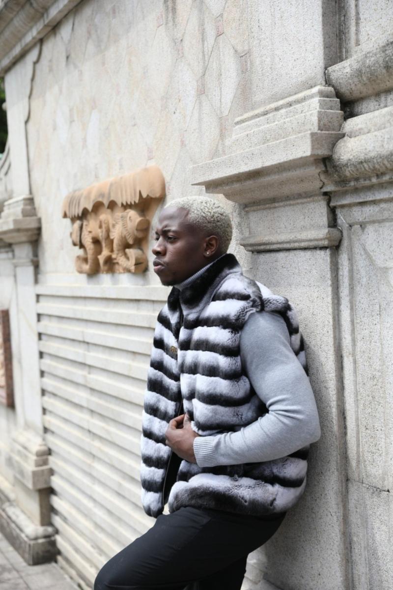 Men's Vest With Rabbit Fur Inspired By Totoro - Janefur