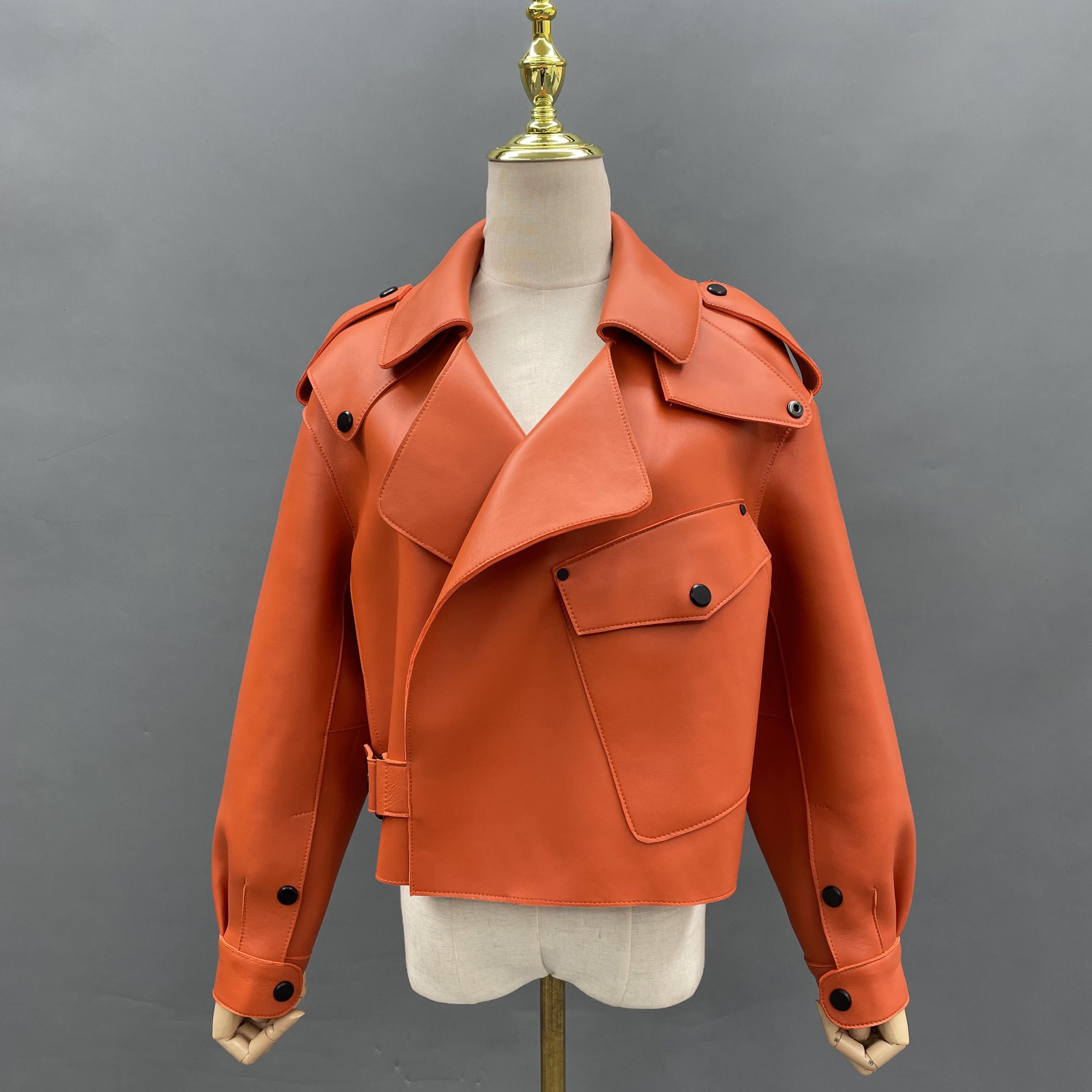 New Vertical Insert Pocket Leather Jacket - Janefur