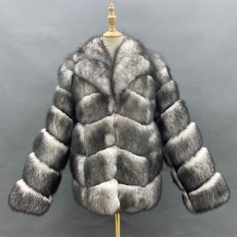 Fluffy Fox Fur Winter Men's New White Fox Warm Luxury Coat - Janefur