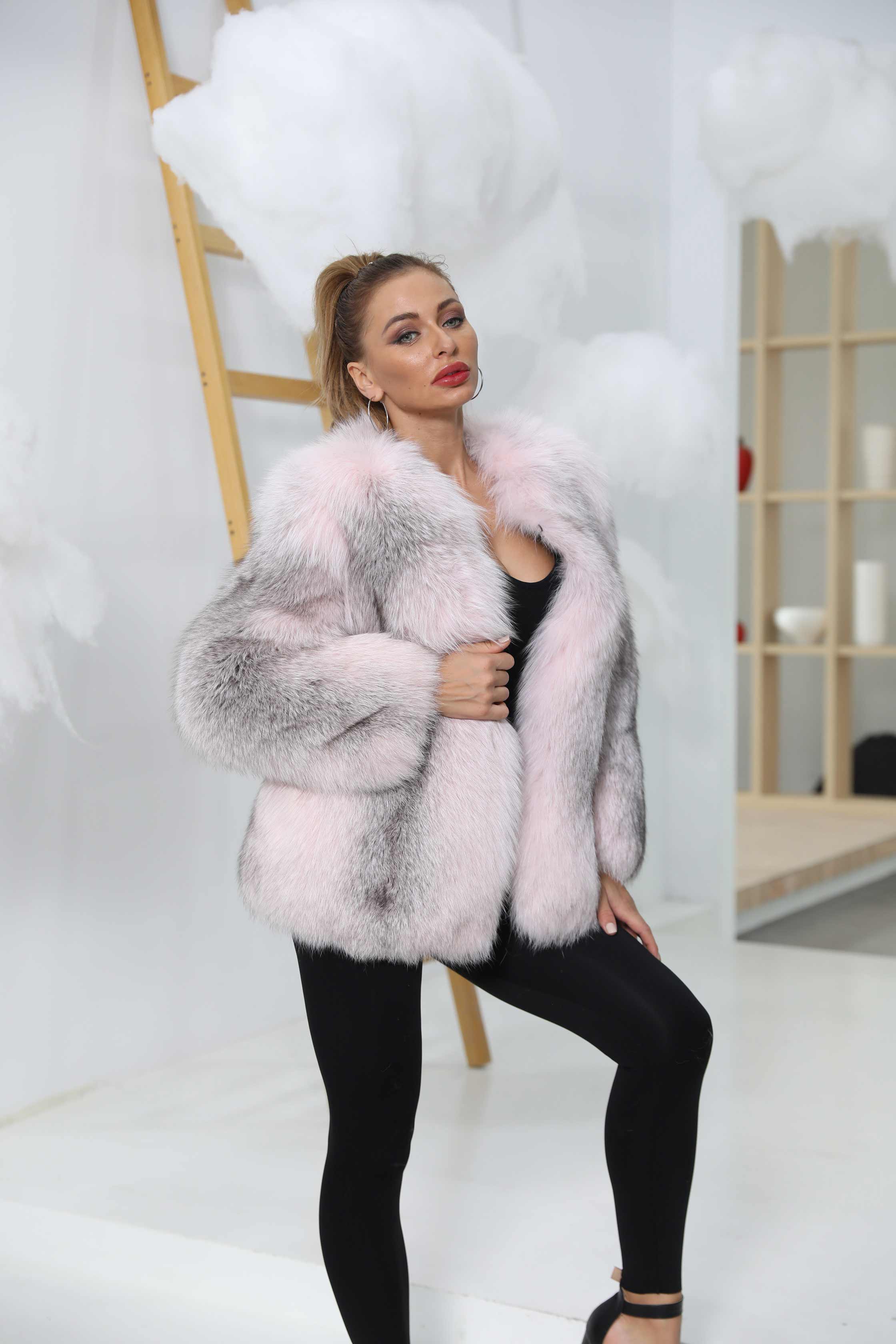 Fashion Design Fox Fur Jacket Outdoor Street Casual Women's Coat - Janefur
