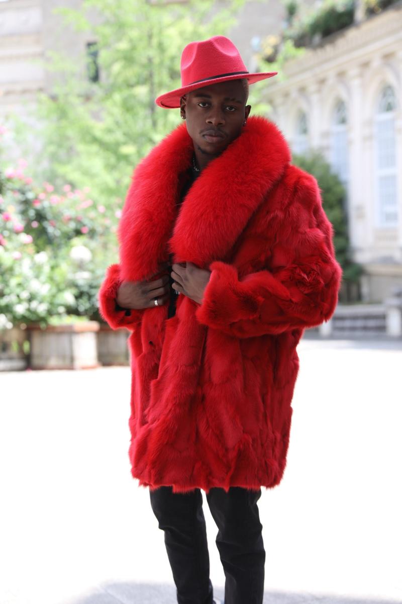 Men's Trench Coat Winter Plus Custom Size Fox Fur Jacket - Janefur