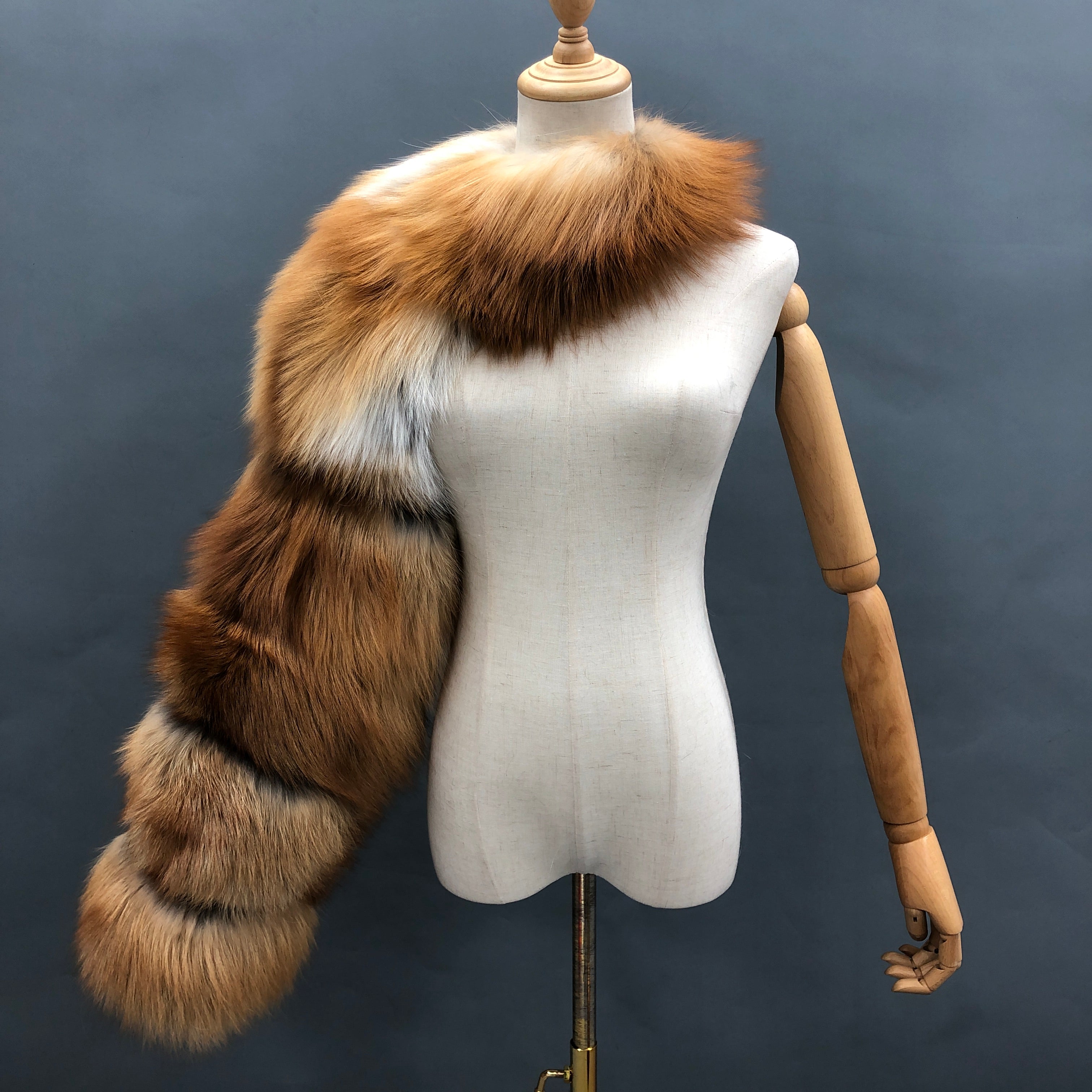 Women's  Real Fox Fur Arm Warmers, Luxury Fur Sleeve Cuffs for Winter Fashion Accessories
