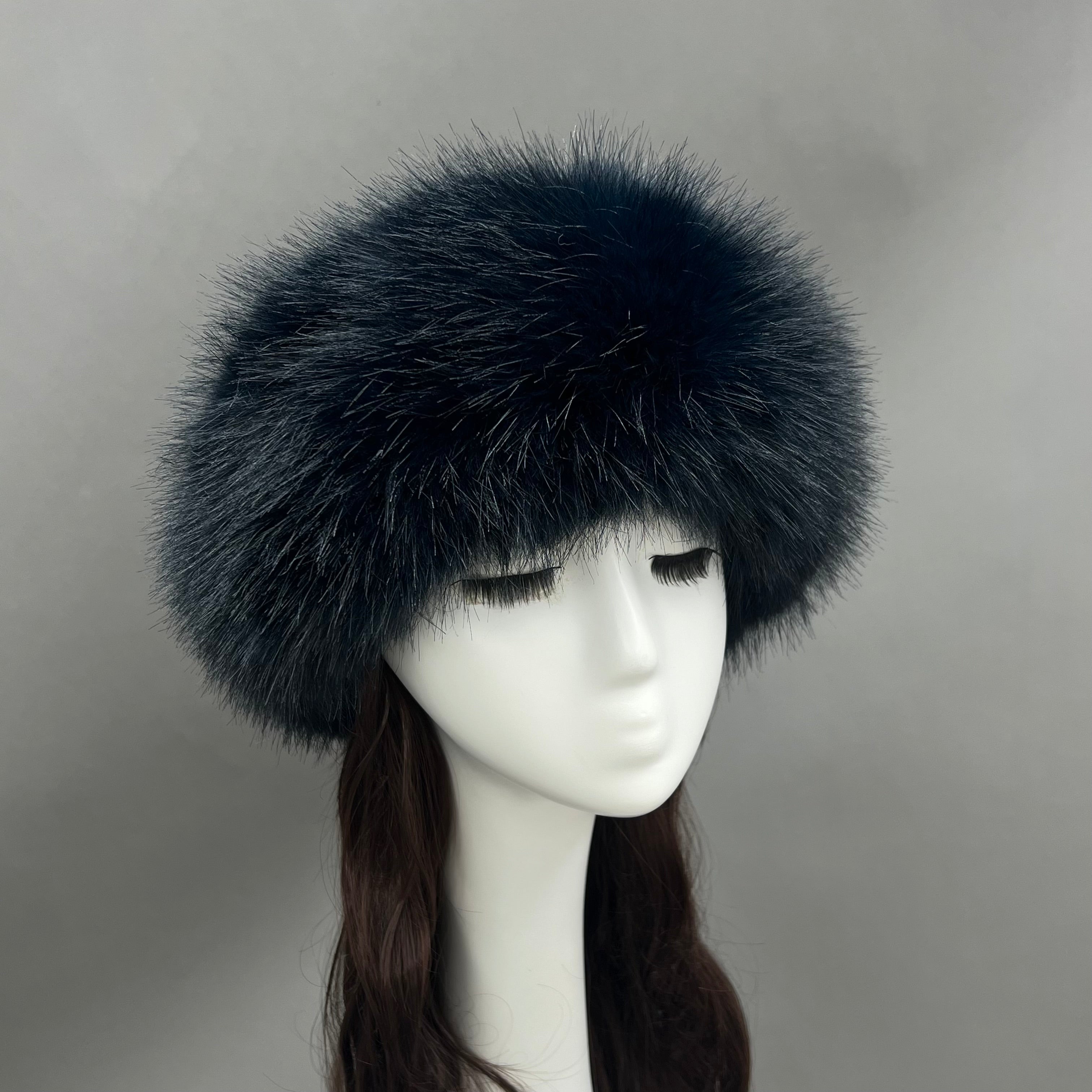 Luxury Burgundy Faux Fur Hat for Women – Warm Winter Headwear, Fashionable Pom Pom Style, Soft & Stylish False Hair Cap 11# F