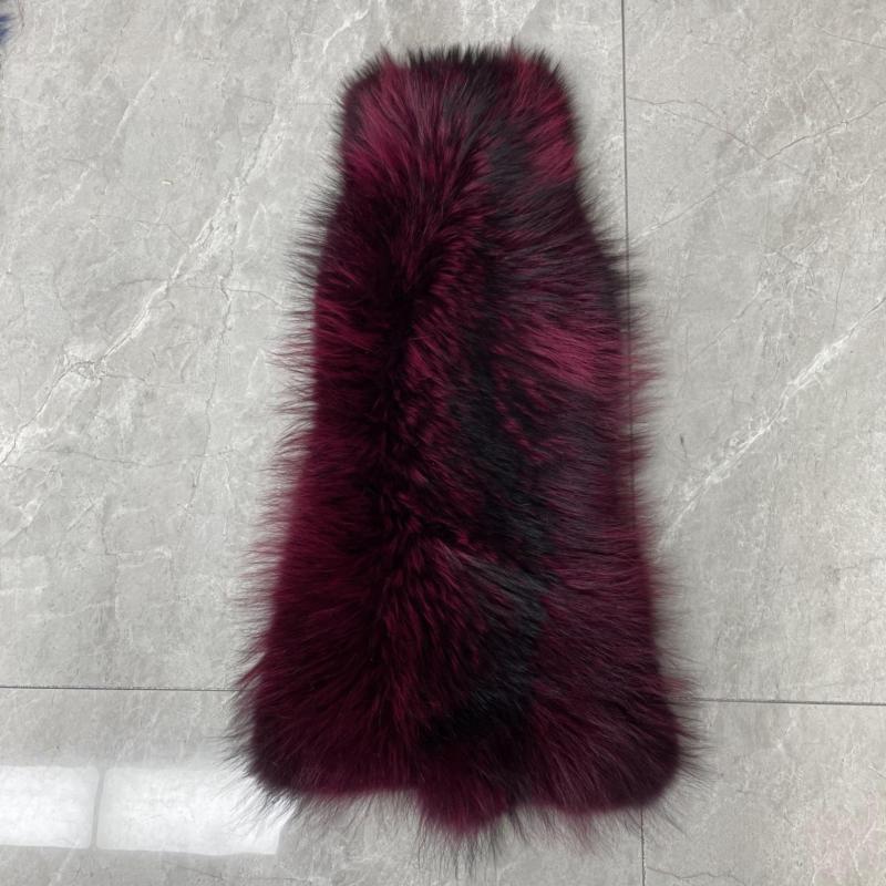 Women's Winter Long Real Raccoon Fur Coat Sleeveless Vest - Janefur