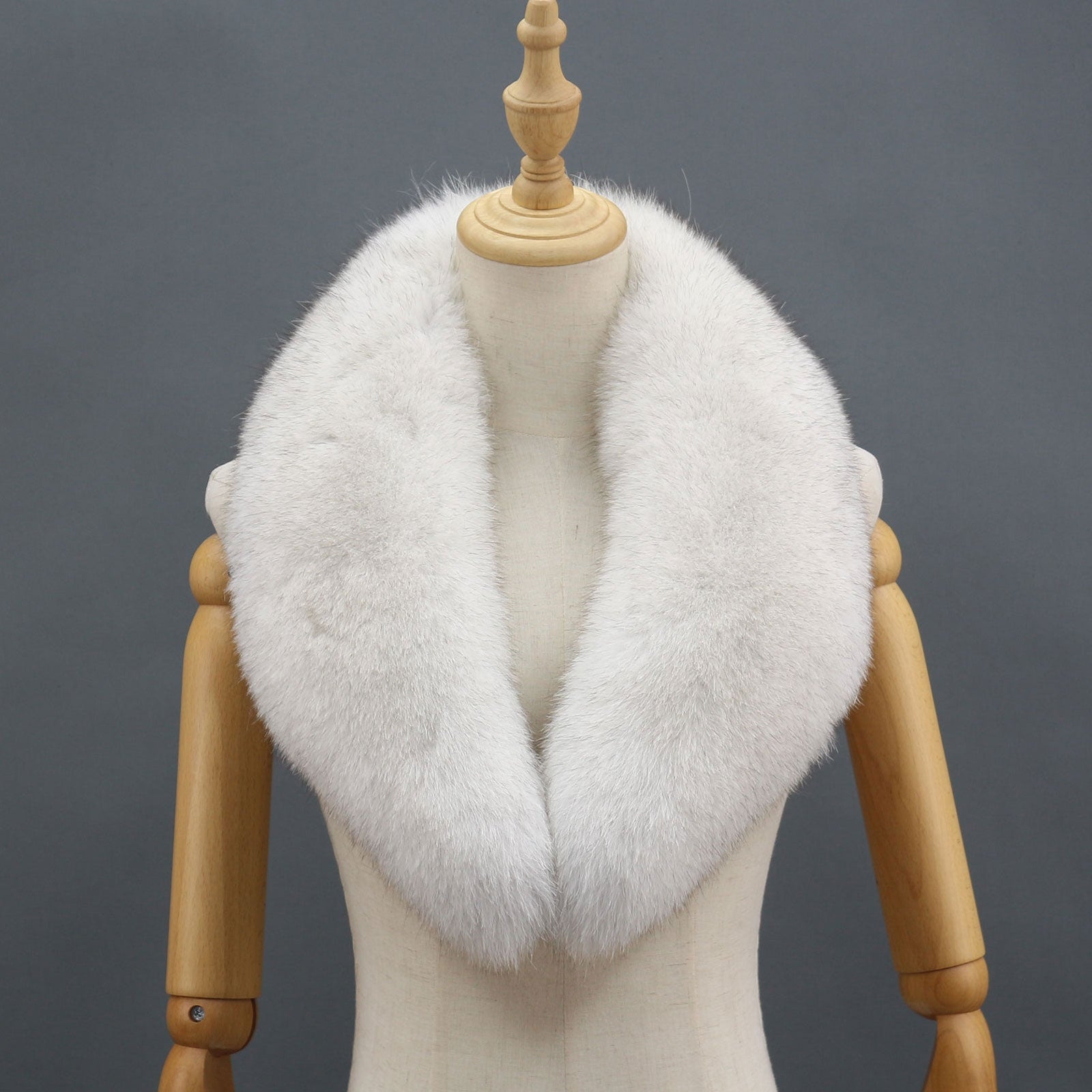 Janefur Winter Blue Fox Fur Collar White