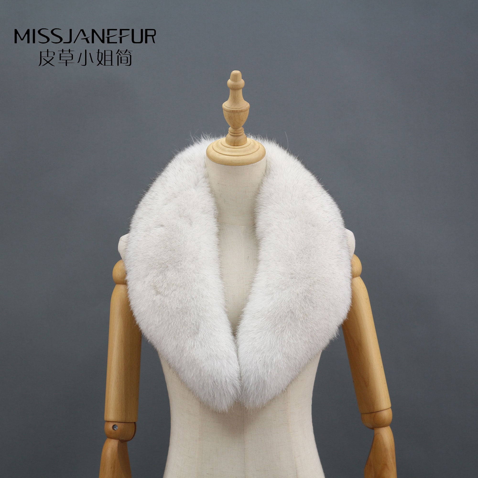 Missjanefur Winter Blue Fox Fur Collar - Janefur