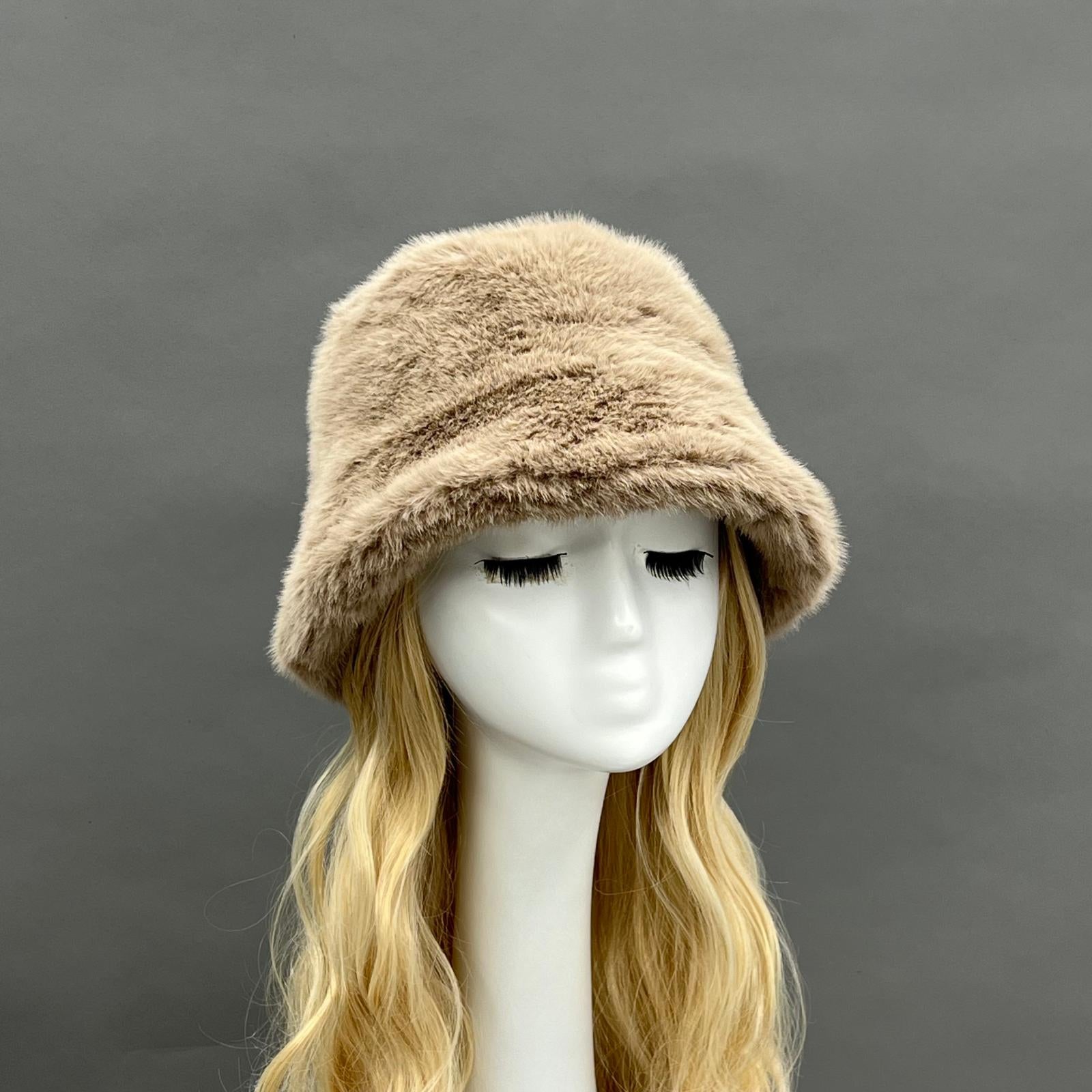 Women's Eco-Friendly Fur Bucket Hat for Casual and Warm - Janefur