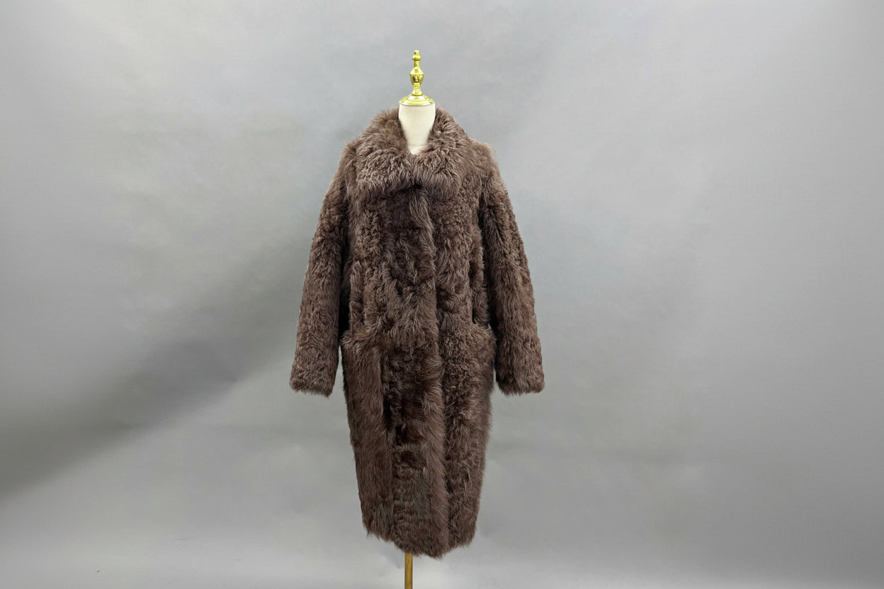 Janefur Brown Long Wool Coat Furs Being Clothing