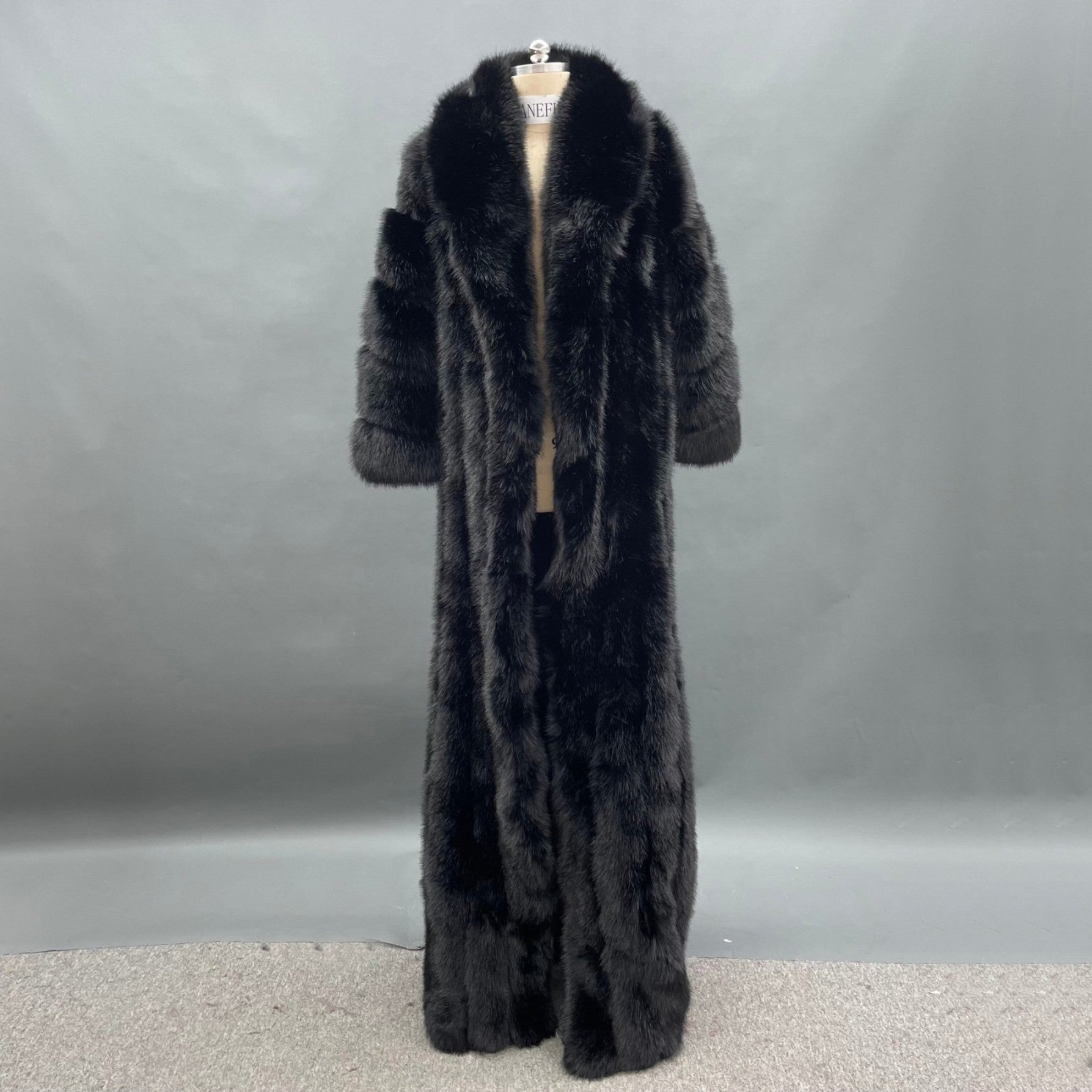Women's Fox Eco Fur Faux Fur Extra Long Coat - Janefur