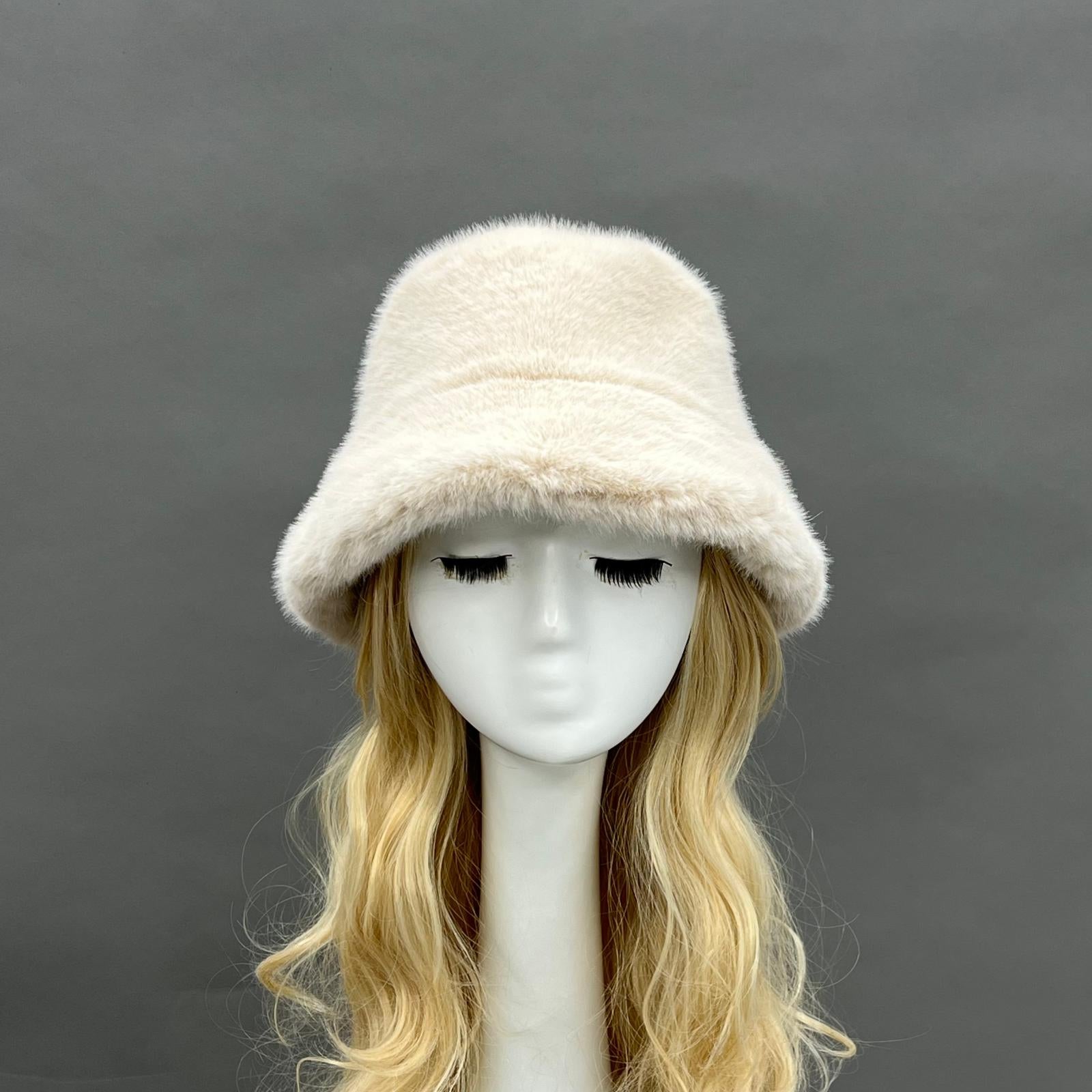 Women's Eco-Friendly Fur Bucket Hat for Casual and Warm - Janefur