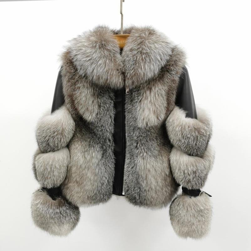 Winter Thick Warm Real Fox Fur Coat Female - Janefur