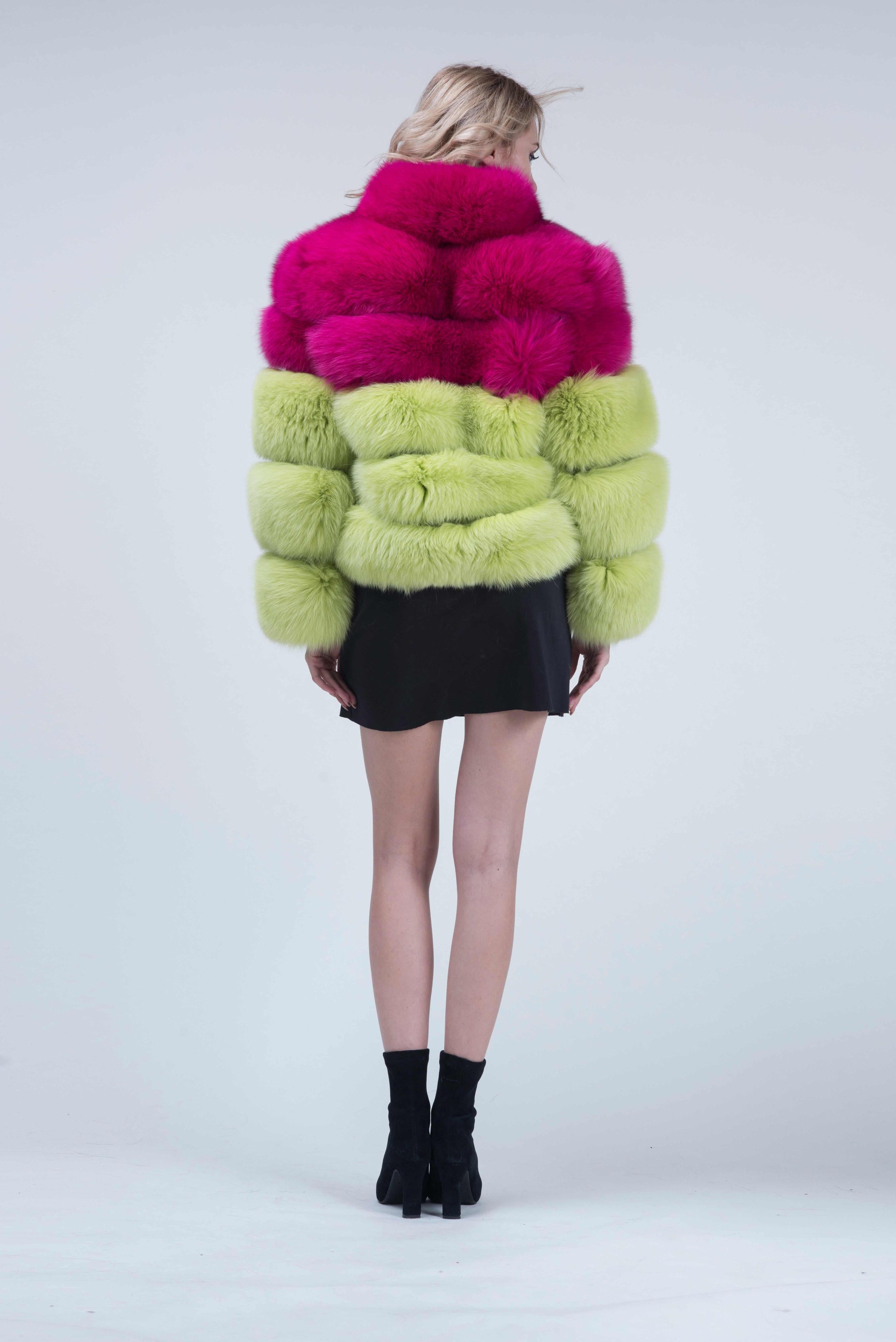 Winter Super Popular Wholesale Fluffy Fox Fur Short Women's Coat - Janefur