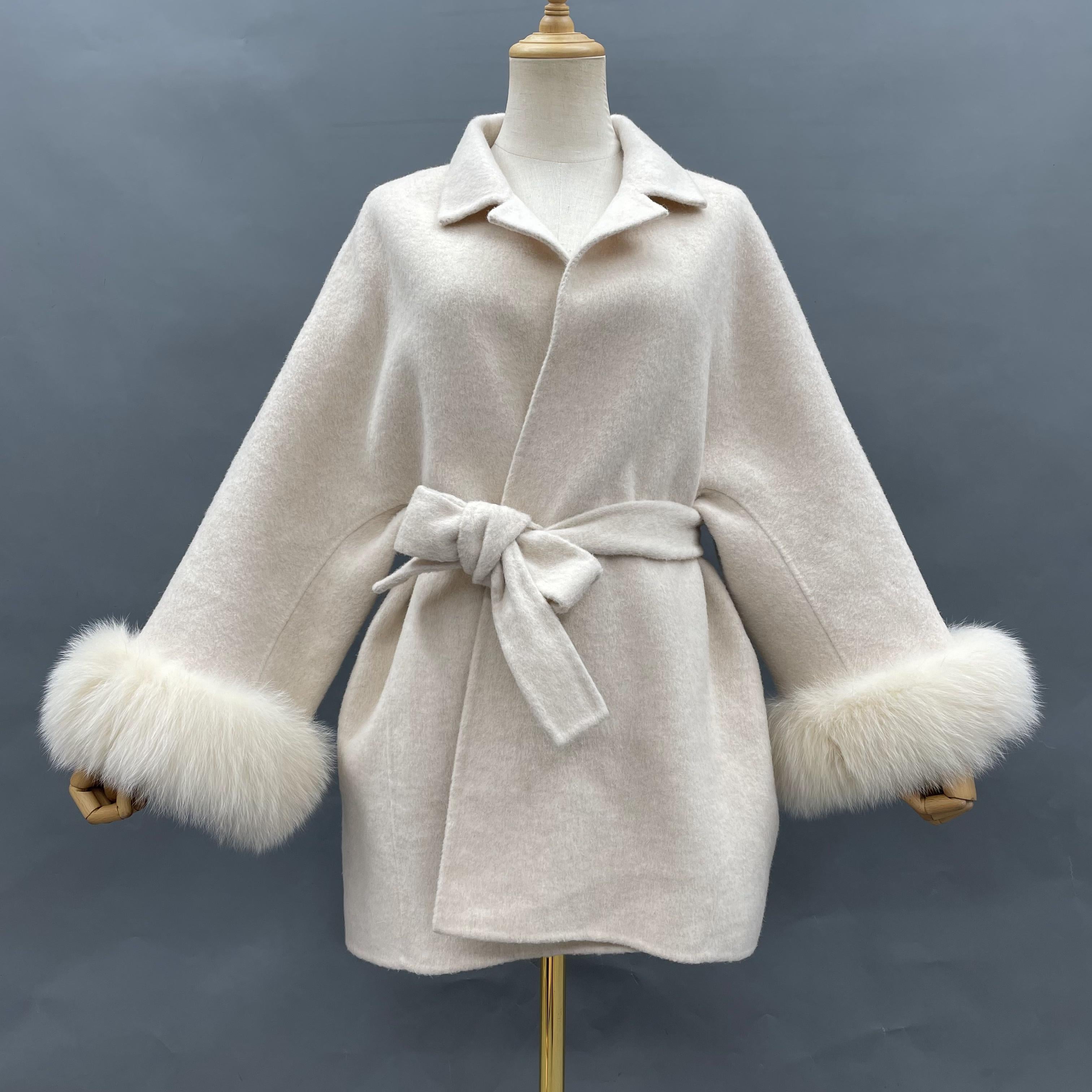 Women's Loose-Fitting Short Cashmere Jacket - Janefur