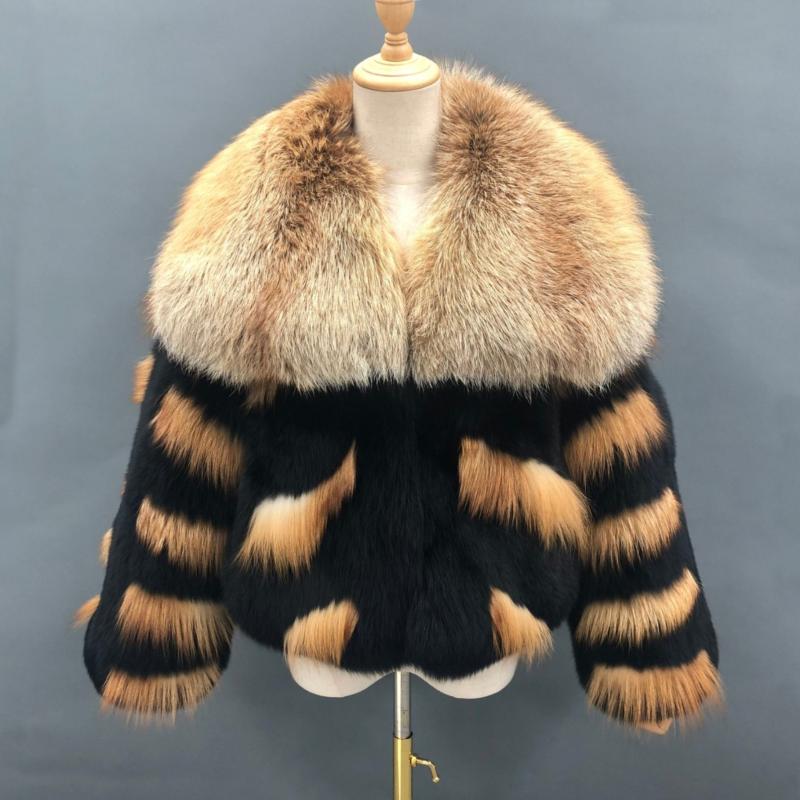 Women's Luxury Fluffy Fox Fur Coat In Winter - Janefur