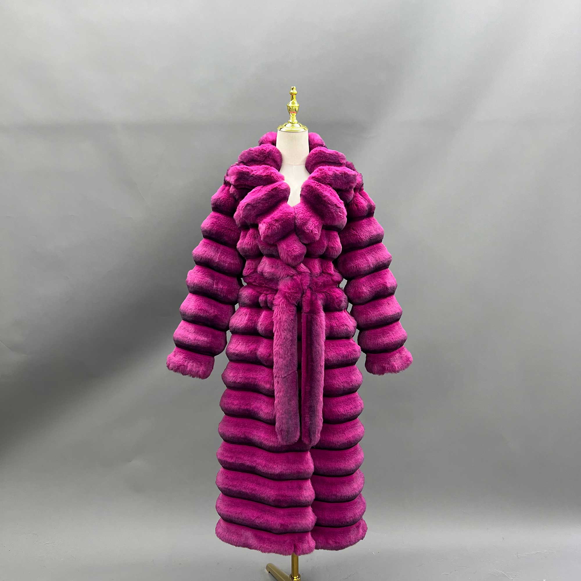 Janefur Unique Design Fake Fur Jacket Lapel Layered Long Faux Fur Womens Coat - Janefur