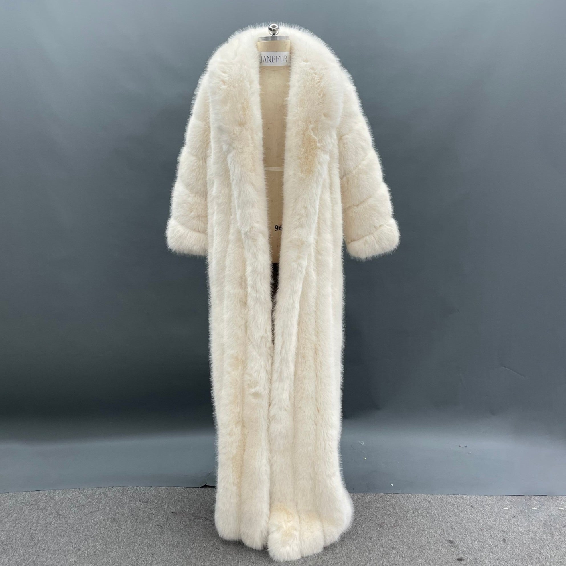 Women's Fox Eco Fur Faux Fur Extra Long Coat - Janefur