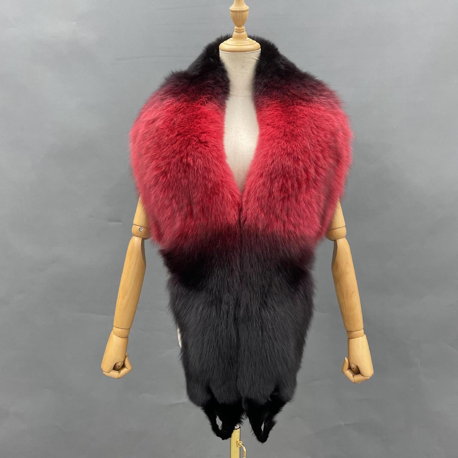 Real Fox Fur Shawl Fox fur trim Winter Women Real Fur Fashion Poncho Fox Fur Trimmed Cape Winter Cape Female - Janefur