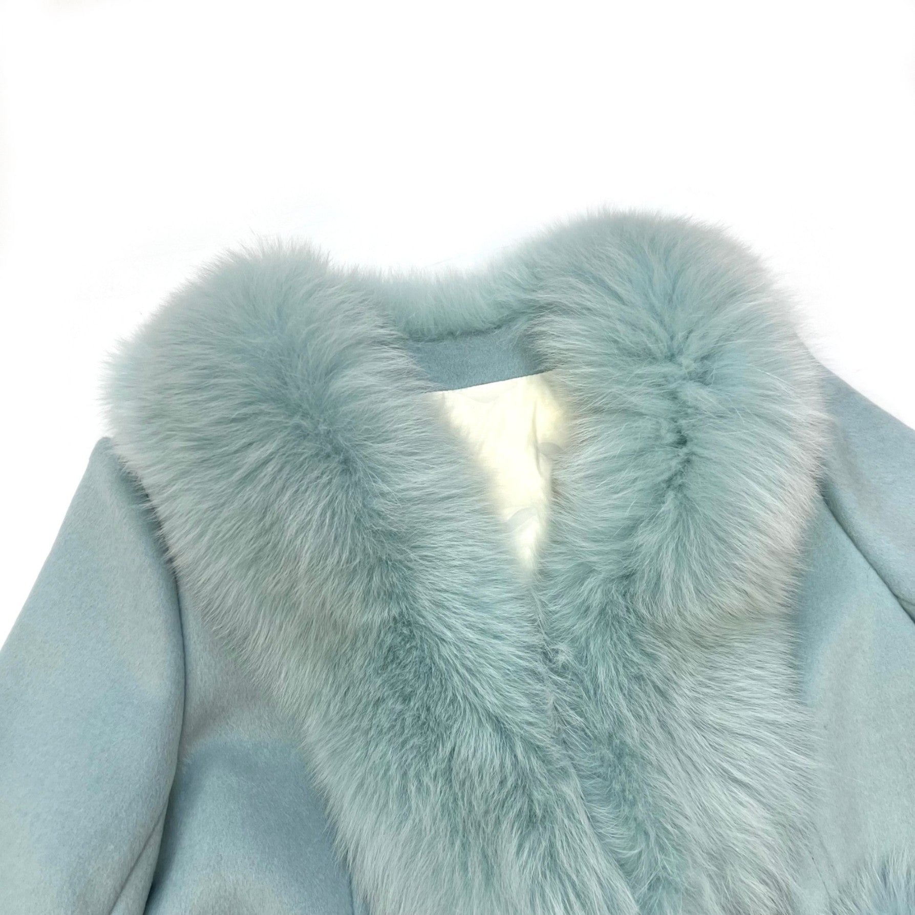 Trendy New Cashmere Spliced Fox Fur Long Down Jacket - Janefur