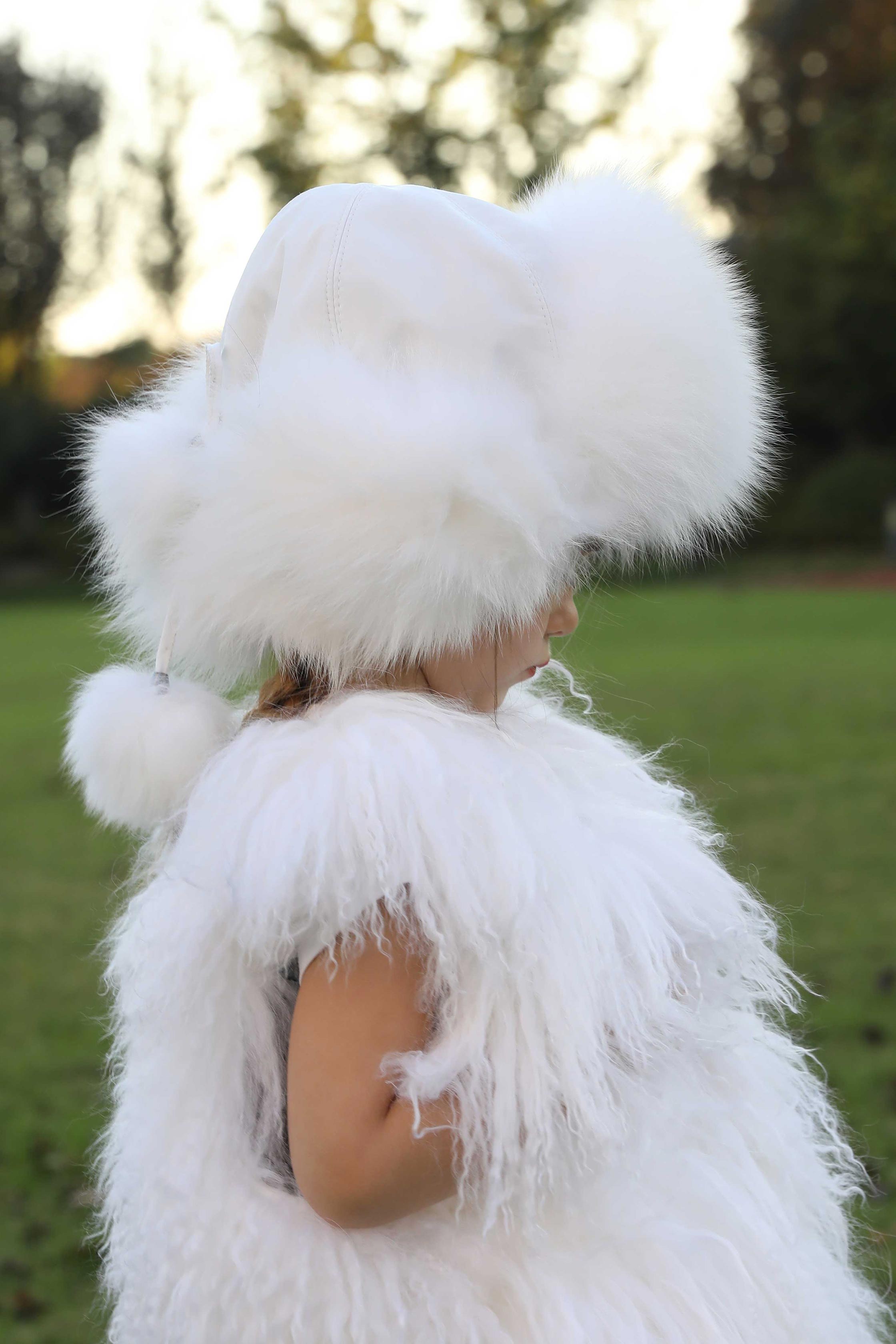Kids Hat Ear Protection Fox Fur Windproof Hat Fashionable New Style - Janefur