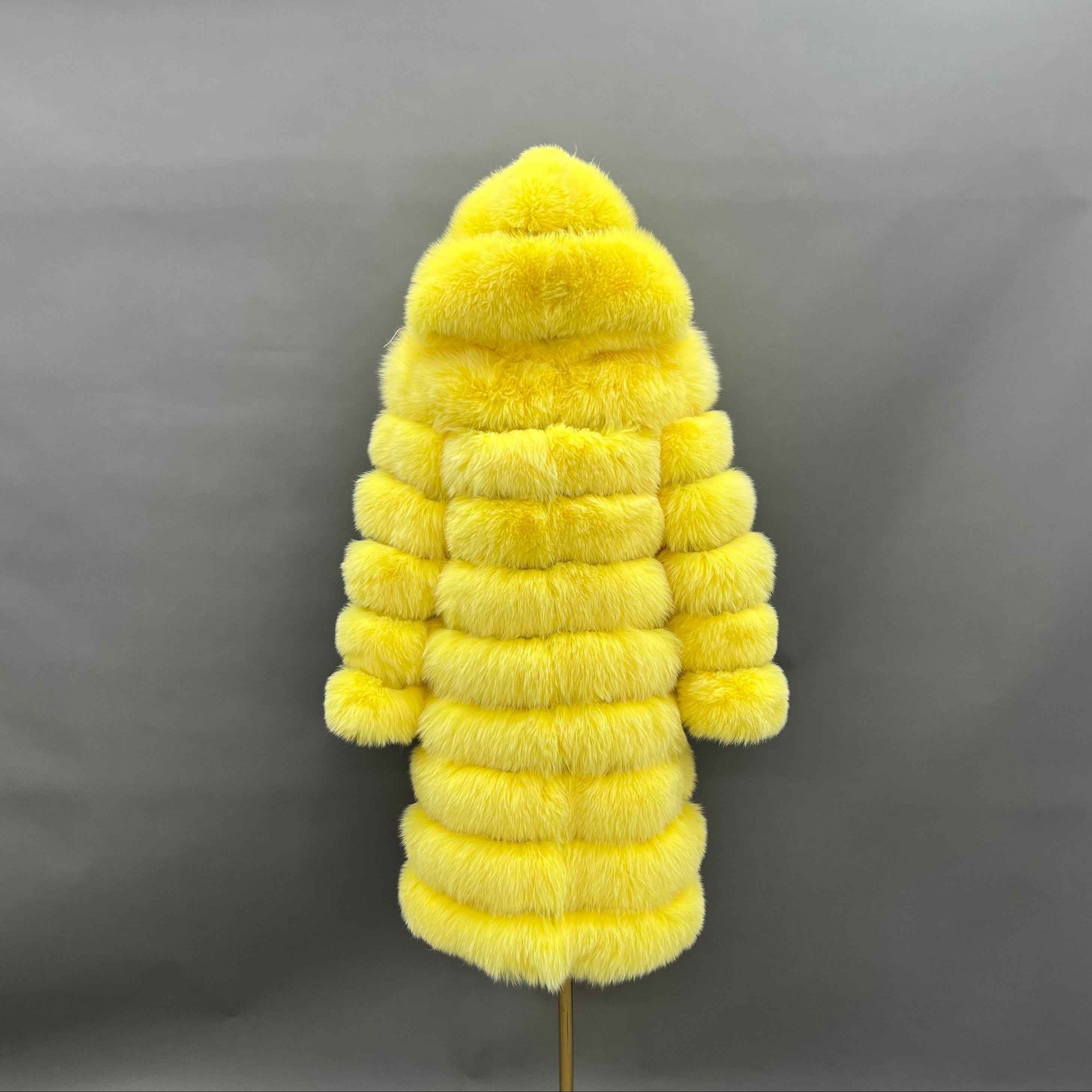 Hot Selling Women's 100cm Long Ten Section Hooded Genuine Fox Fur Coat Wholesale