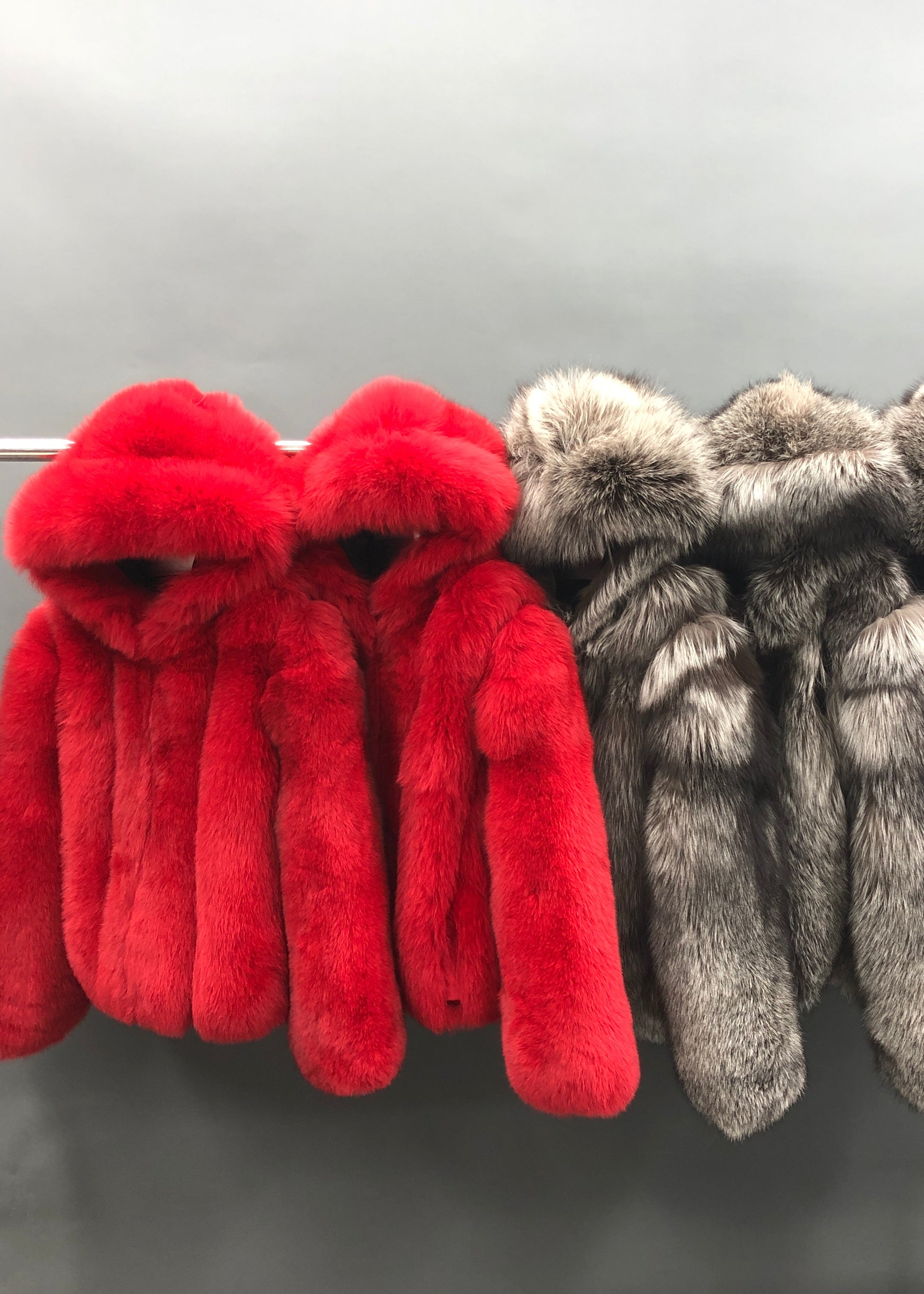 Janefur Real Fox Fur Vertical Stripe Hooded Short Coat Women Wholesale Factory Direct