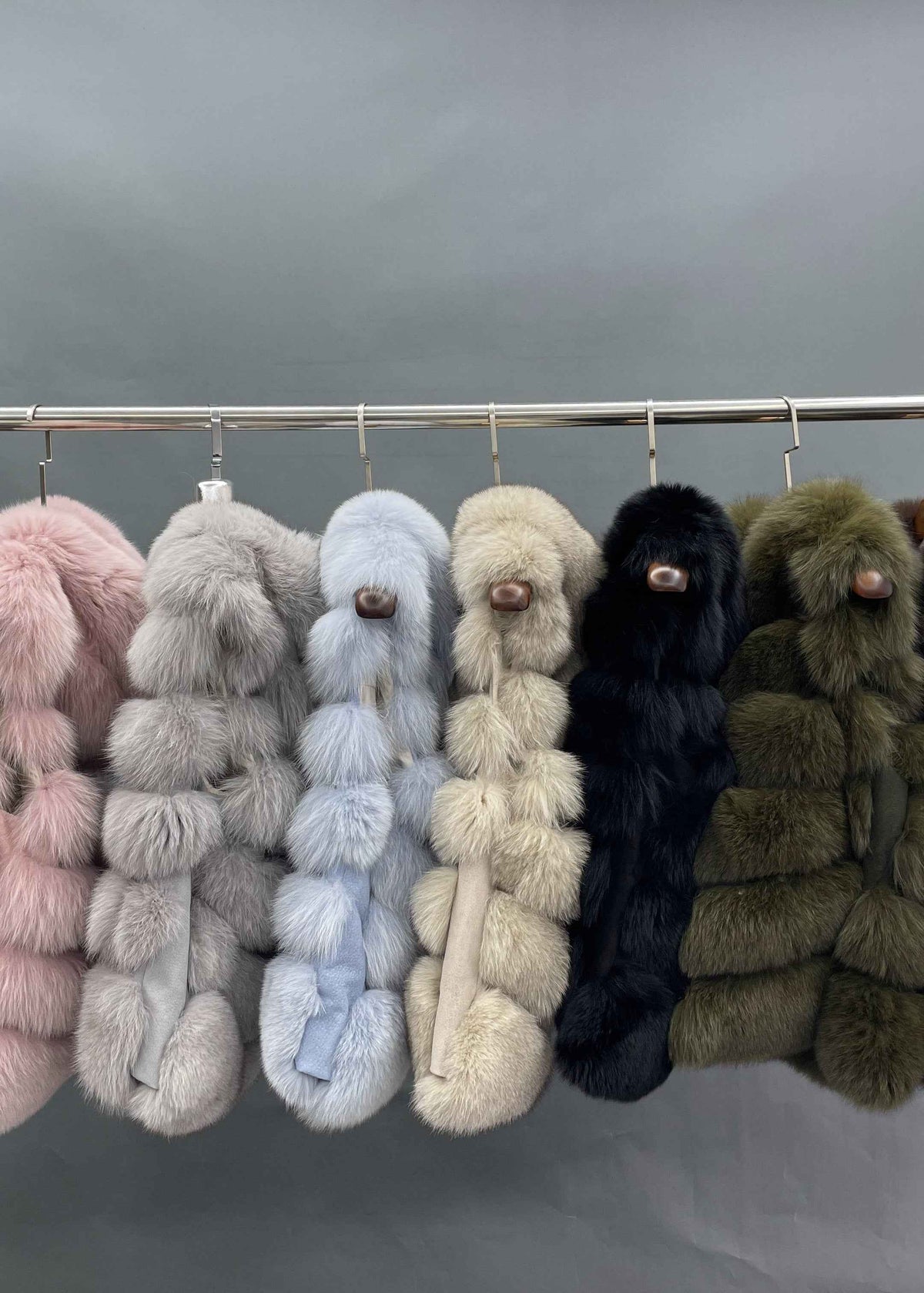 6-Section Hooded Fox Fur Vest Women's Wholesale