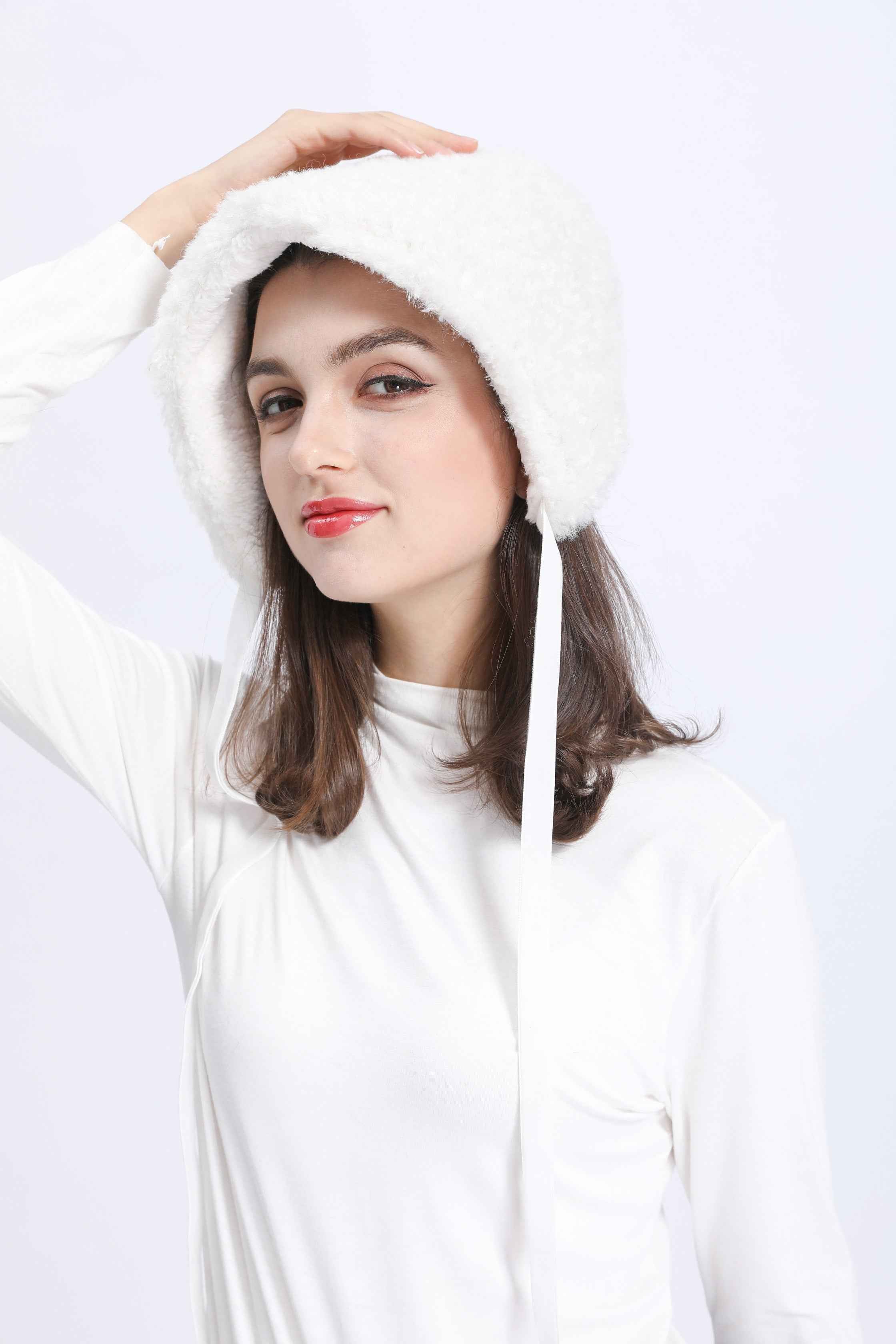 Hot Selling Janefur Women's Ear Protection Lace Up Eco-Friendly Faux Fur Hat