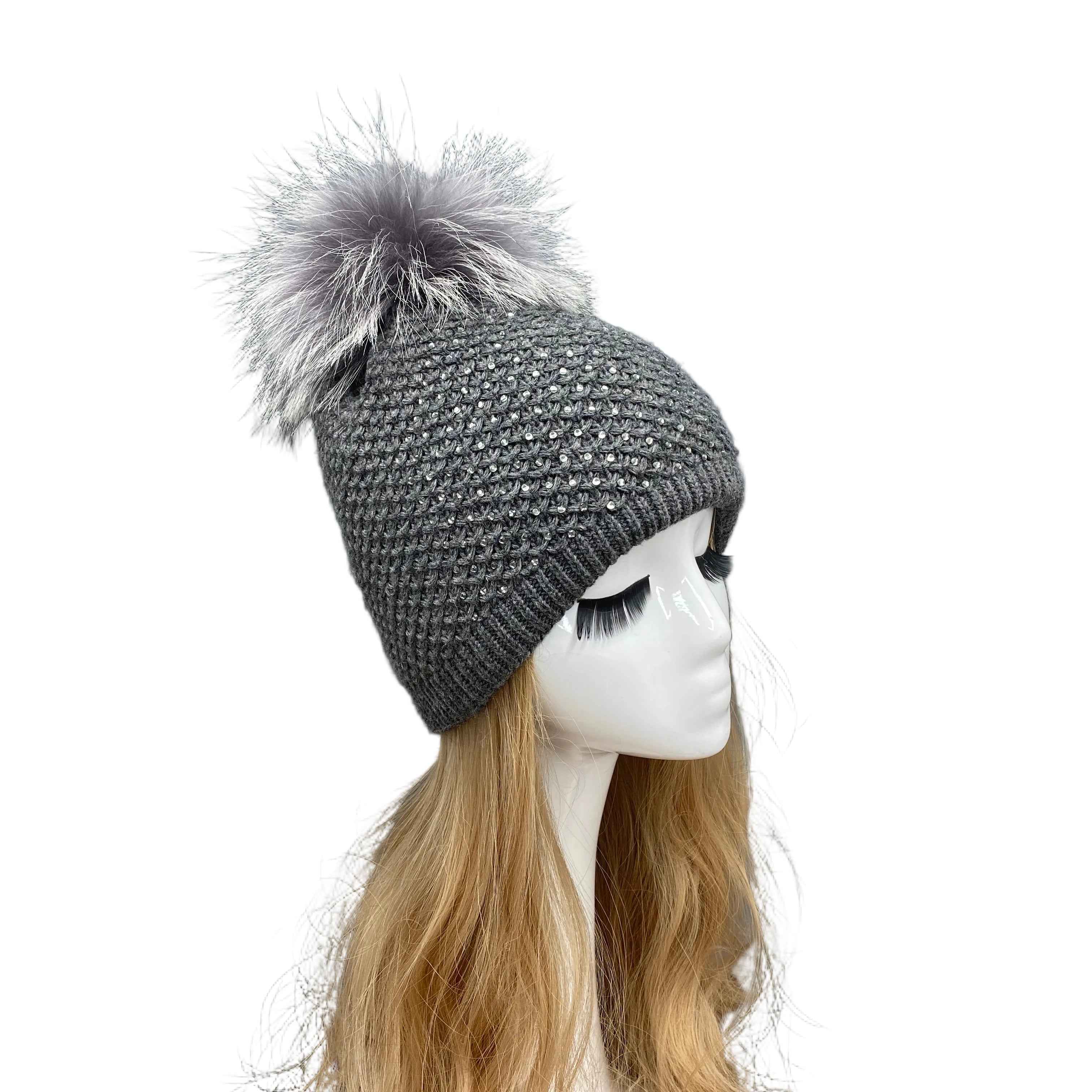 Women's Hot Selling Pineapple Shaped Design Beanie Hat #8 Gray Adult