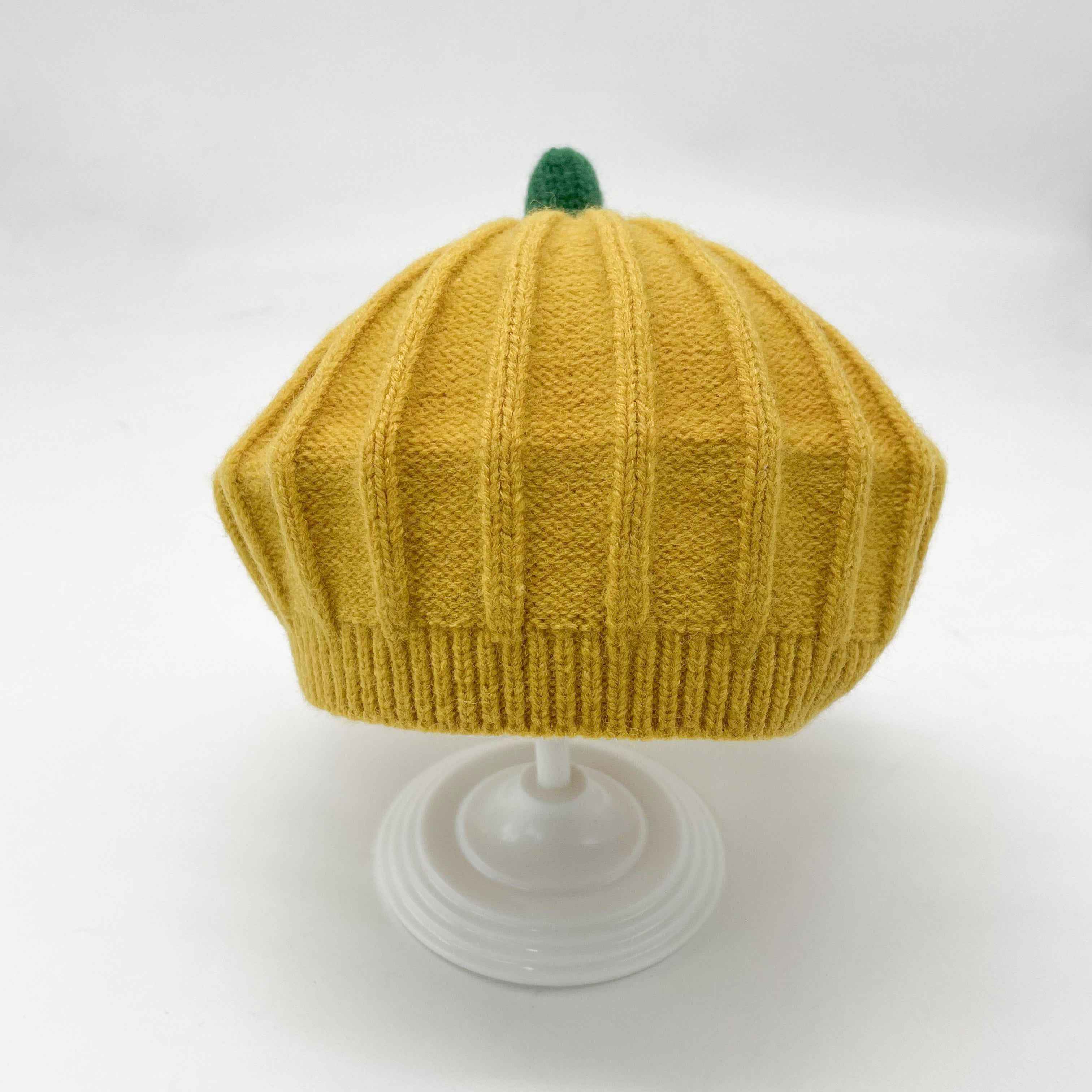 Janefur Cute Exquisite Pumpkin Shaped Acrylic Beanie Hat For Children #1 Pumpkin Yellow Child