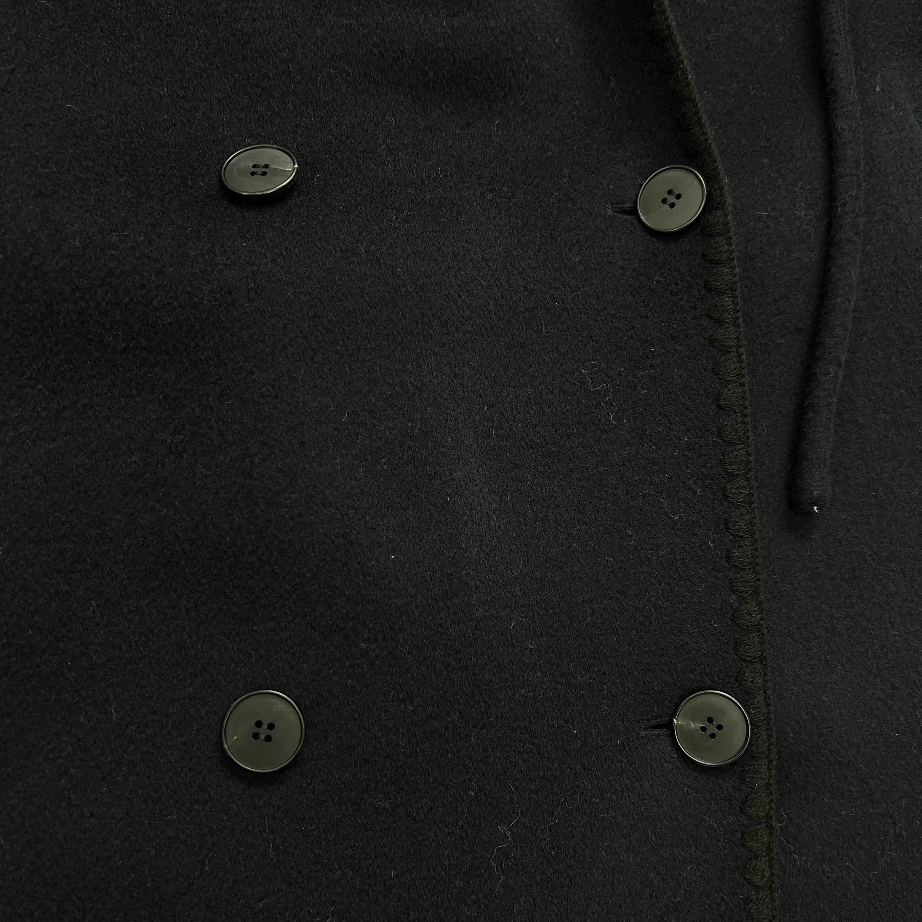 Women's Navy Blue Double - Sided Cashmere Hooded Coat
