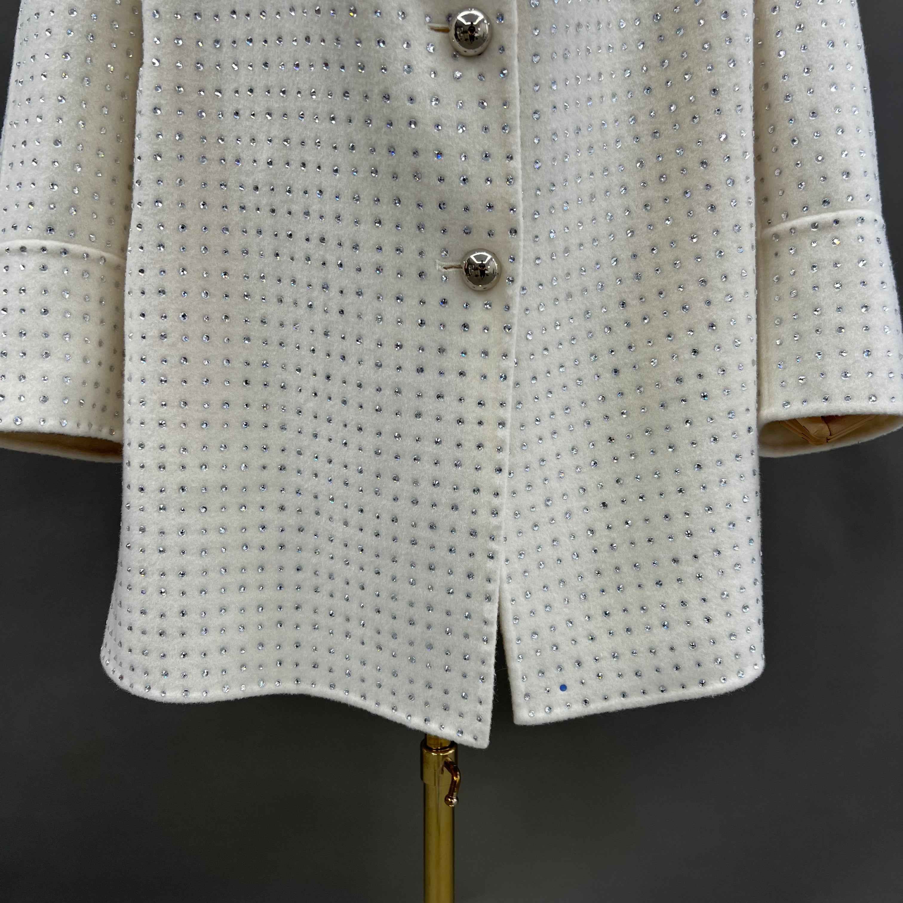 Autumn Winter Double - sided Cashmere Coat With Diamond Decor