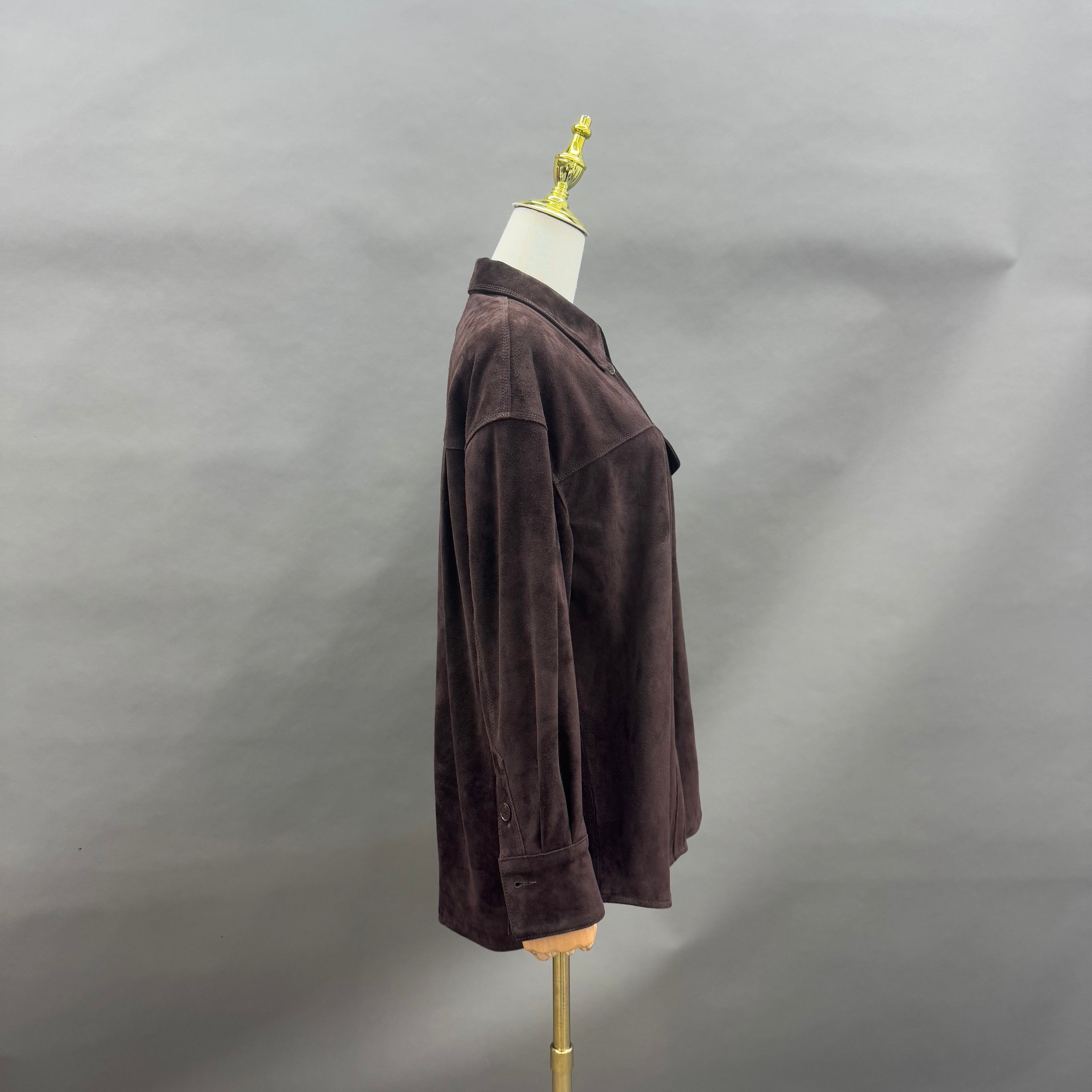 Women's Oversized Brown Suede Shacket