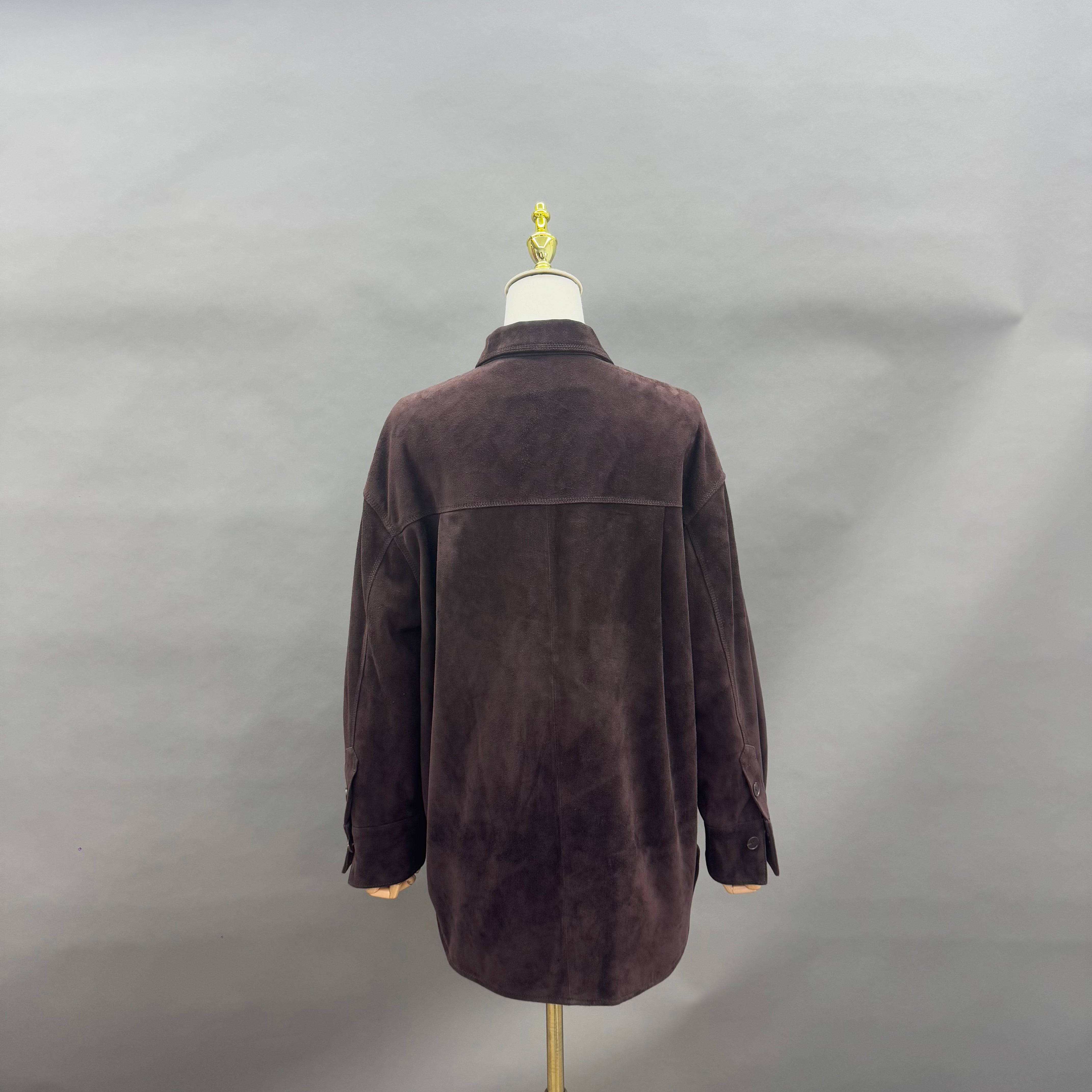 Women's Oversized Brown Suede Shacket