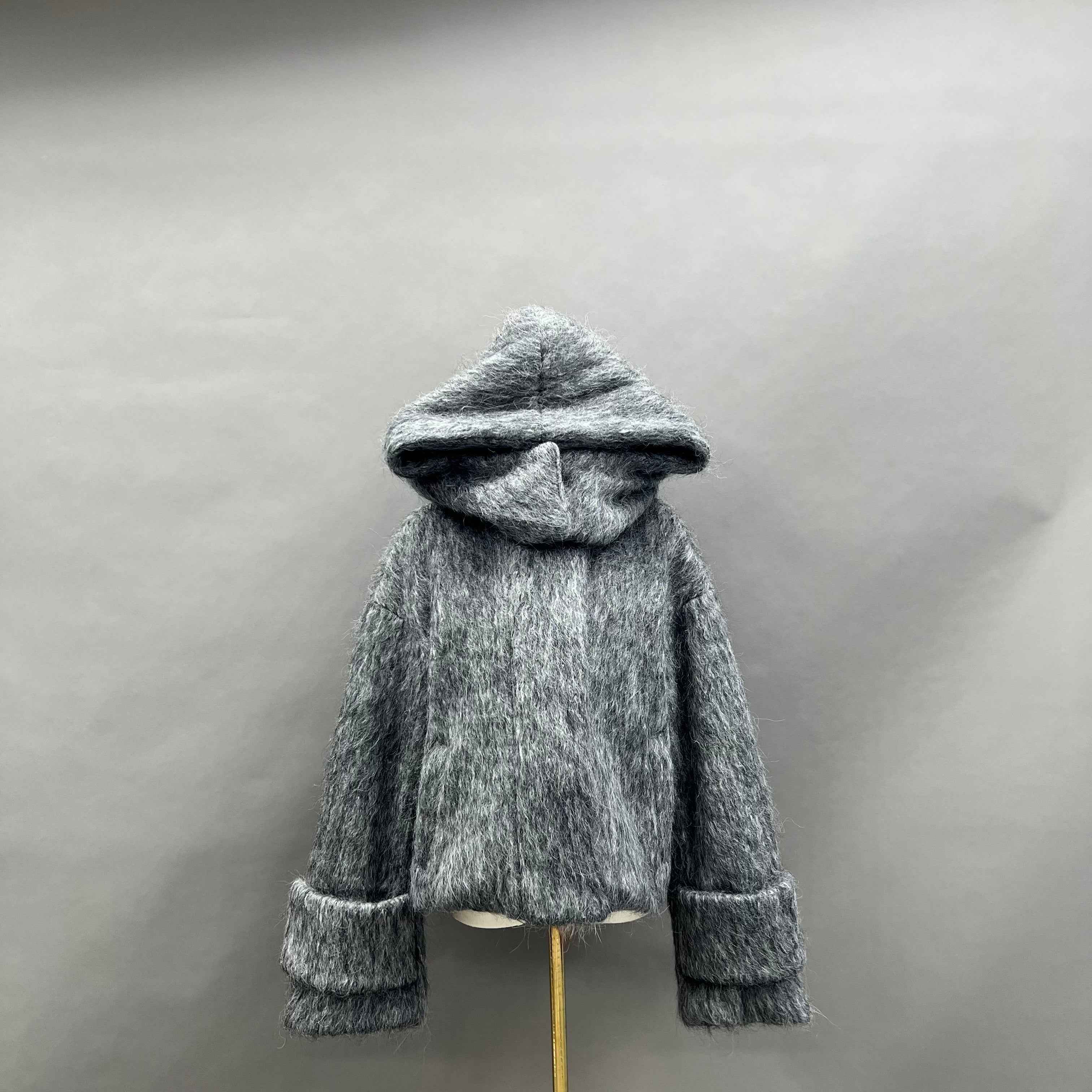Women's Down Jacket with Golden Island Fox Fur Cuffs