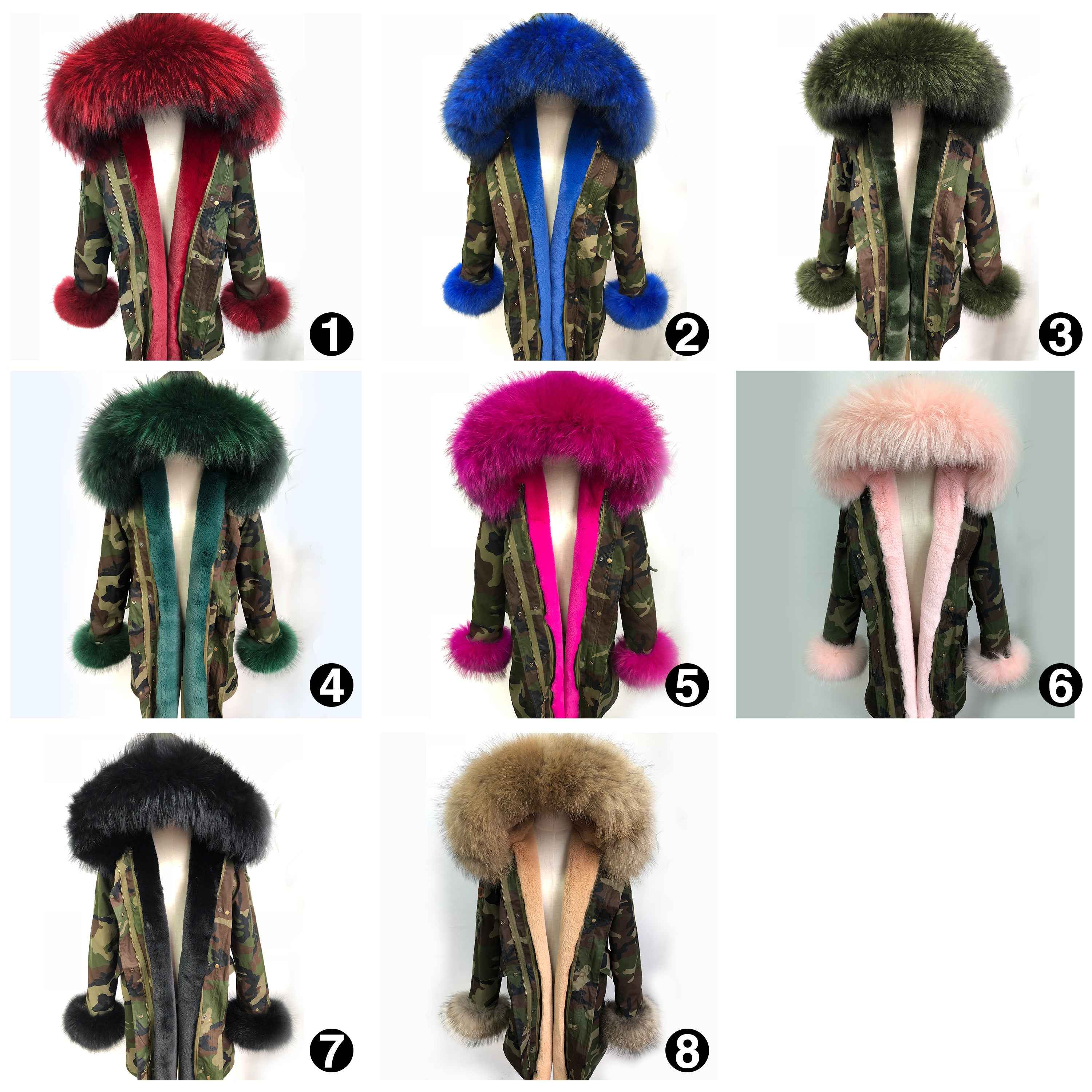 Women's Camouflage Faux Fur Parka – Winter Jacket with Fake Fur Collar & Pom Poms, Warm Outdoor Coat for Cold Weather