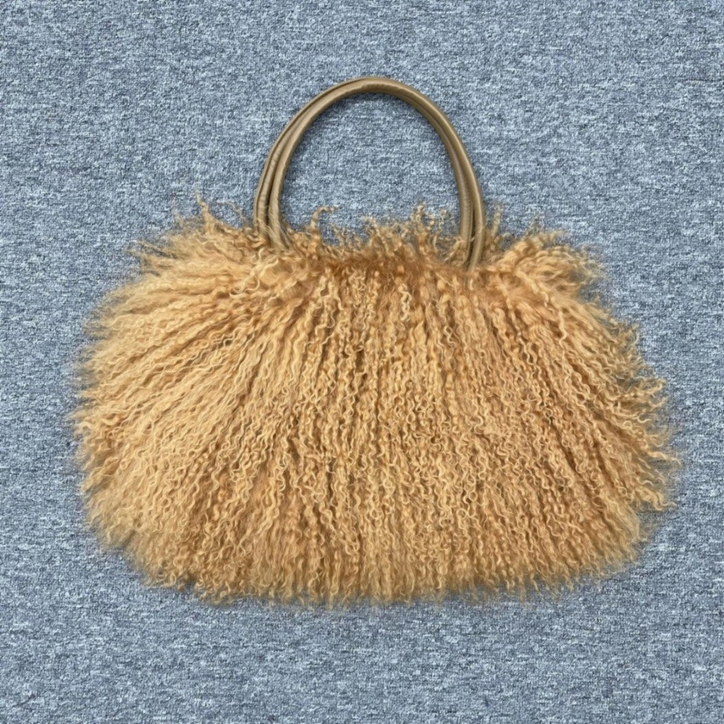 Multicolor Lamb Fur Shoulder Bag - Janefur