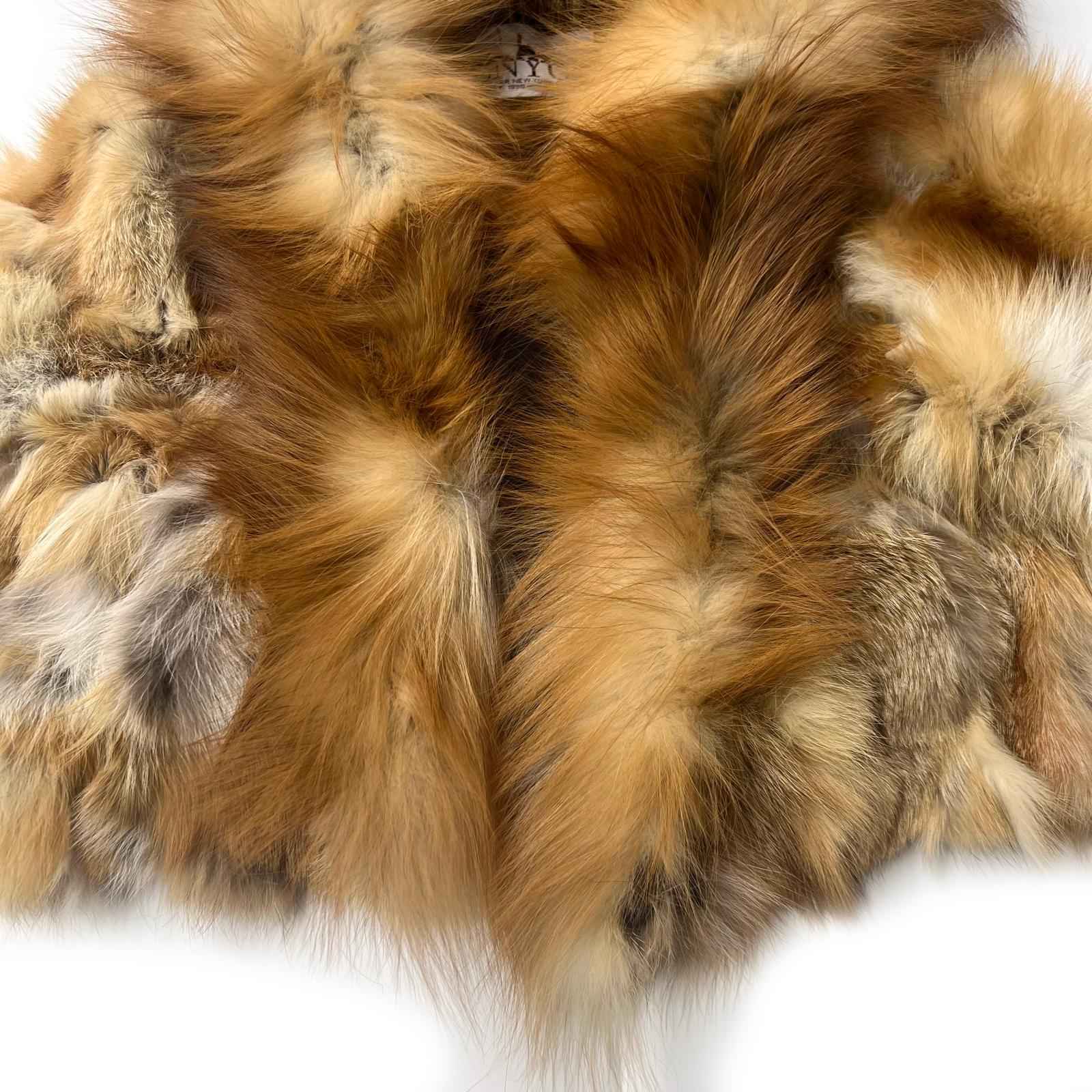 Fox Fur Coat for Women Luxurious Fox Fur Placket Hooded Zippered Jacket - Janefur