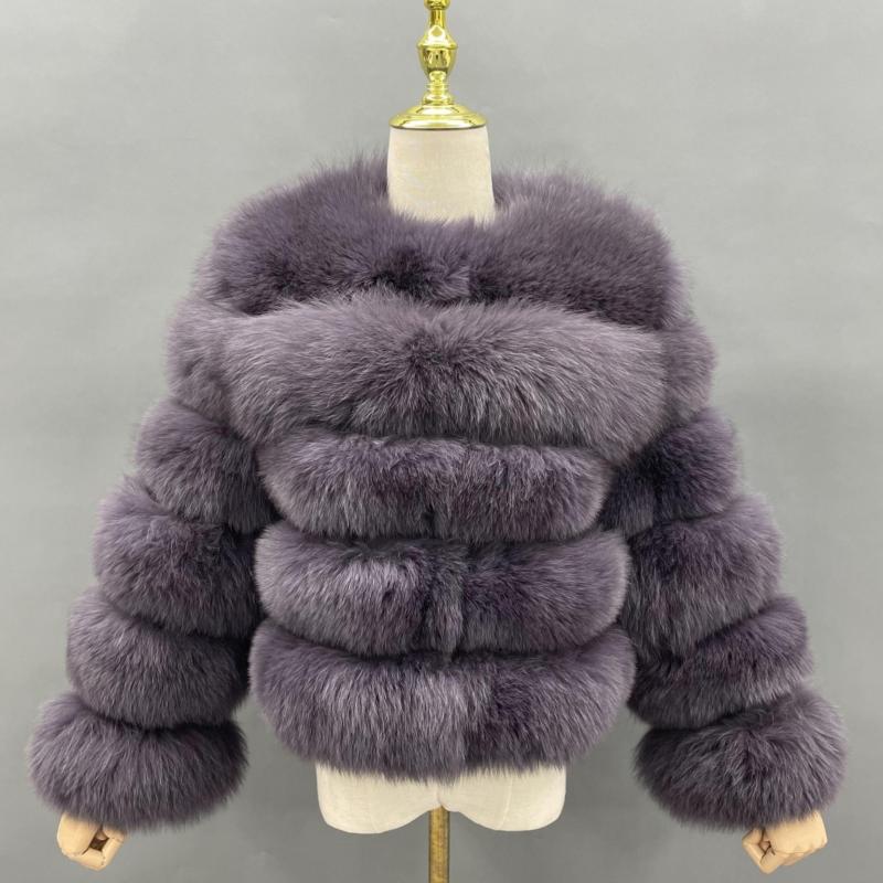 New Winter Warm Short Style Coat Real Fox Fur Women's Jacket - Janefur
