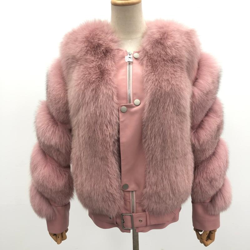 Winter Fox Fur Coat High-Quality Button Decorated Women's Coat - Janefur