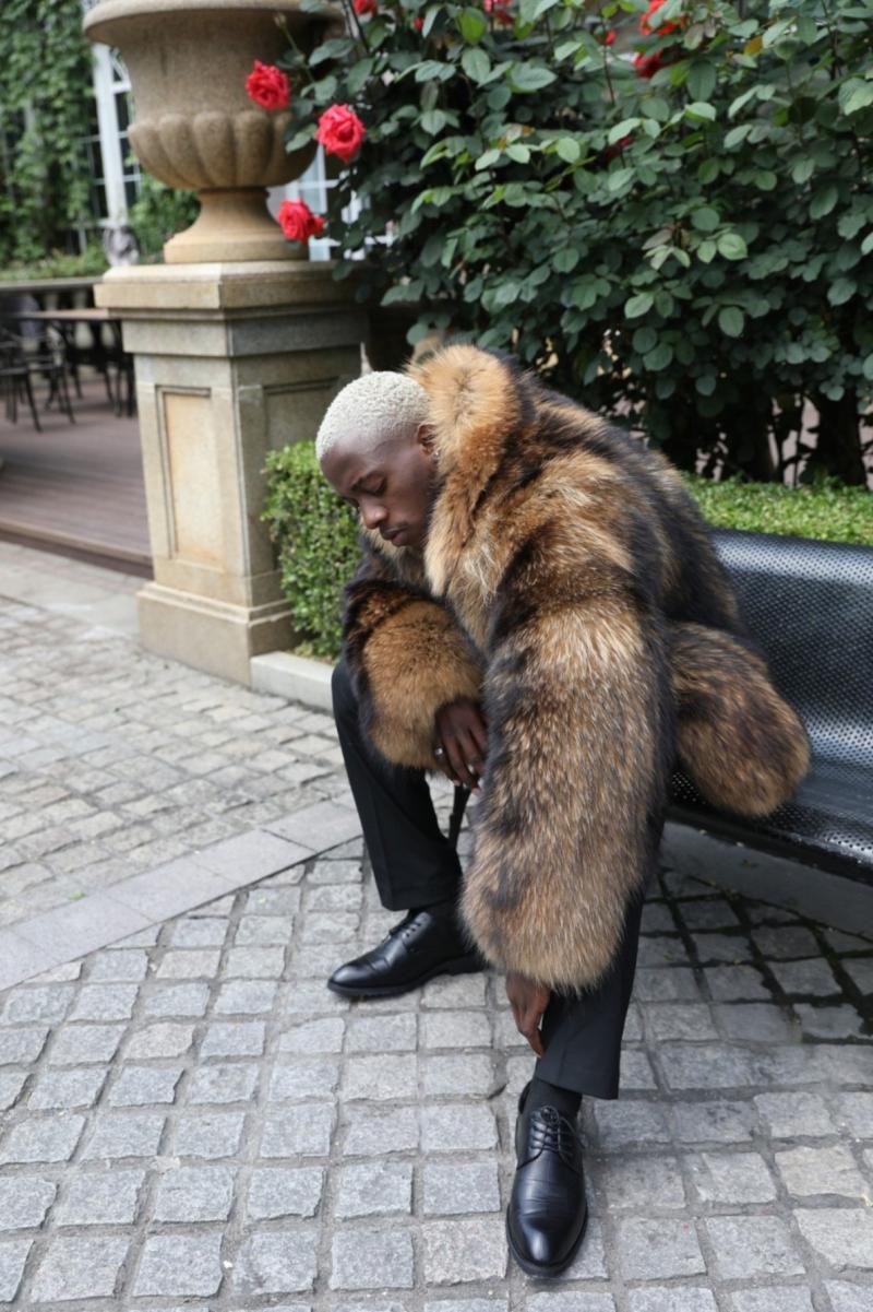 Men's Whole Fur Reversible Collar Coat Made Of Raccoon - Janefur