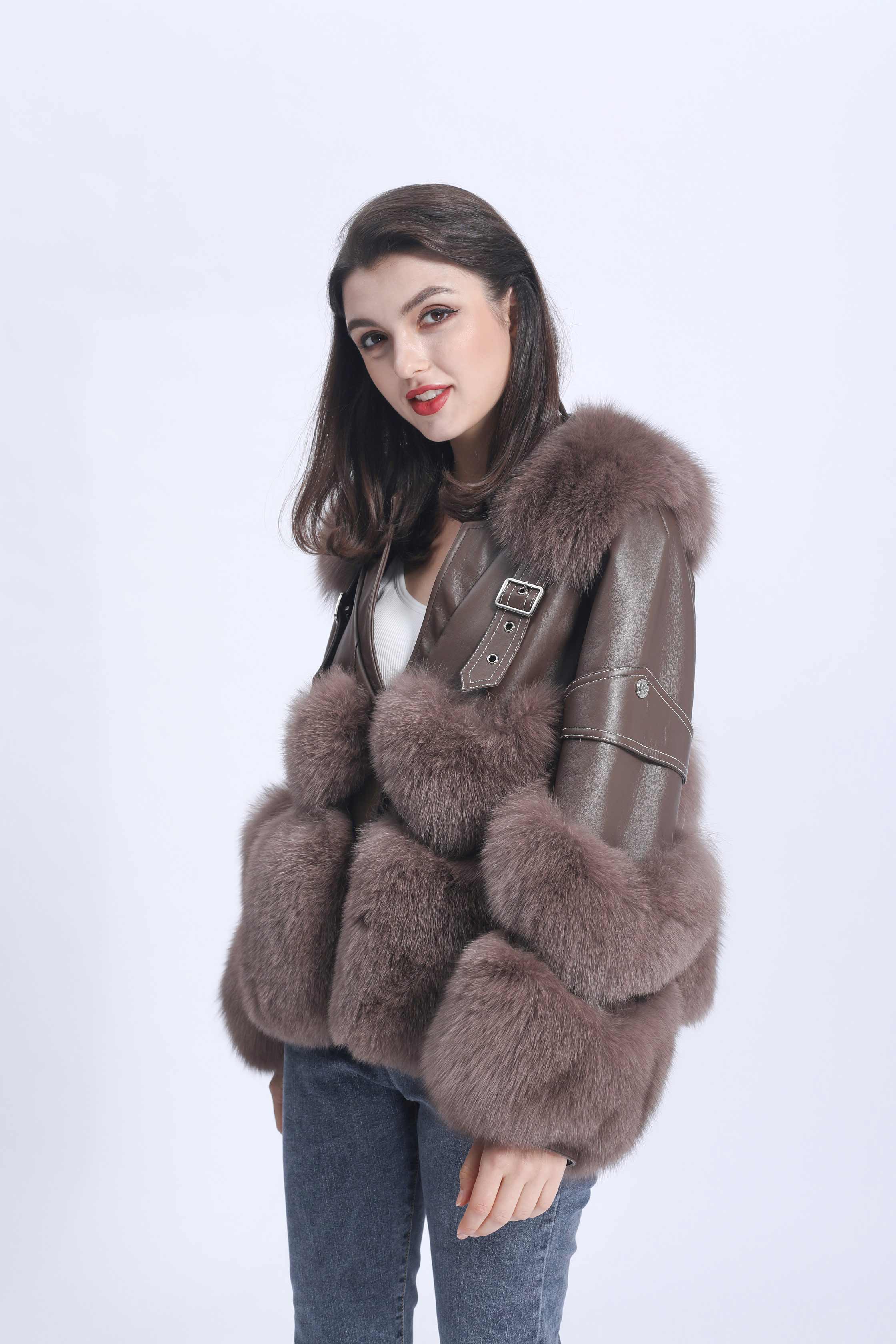 Winter Warm Fashion Design Fox Fur Jacket Luxury Women's Coat - Janefur