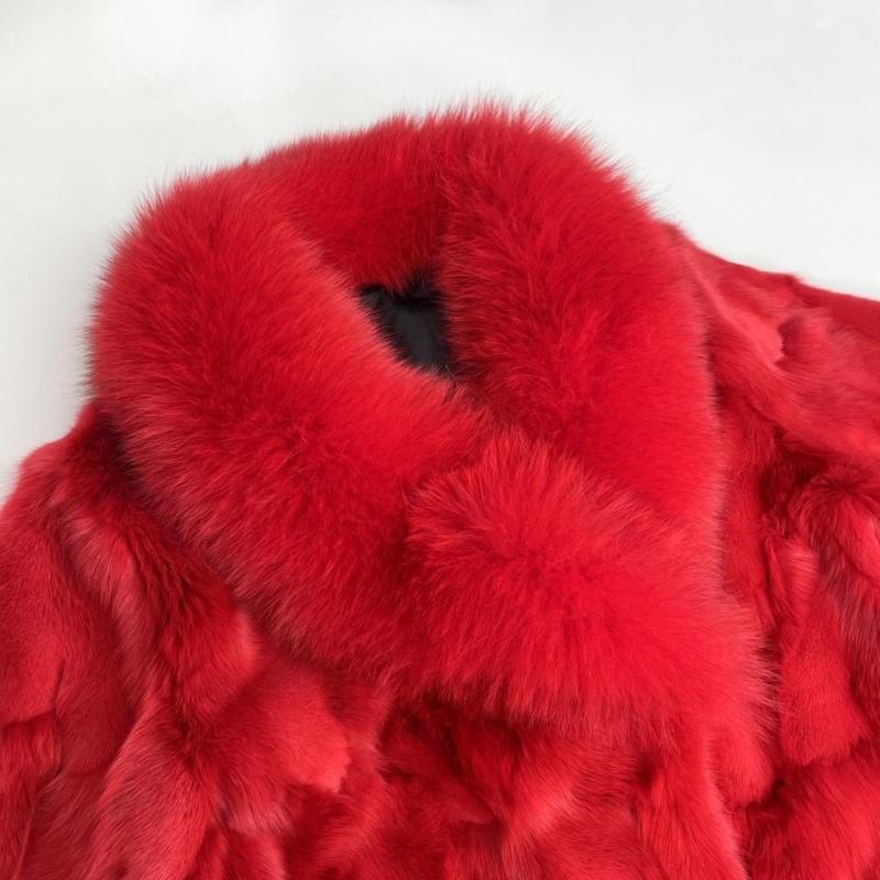 Men's Trench Coat Winter Plus Custom Size Fox Fur Jacket - Janefur