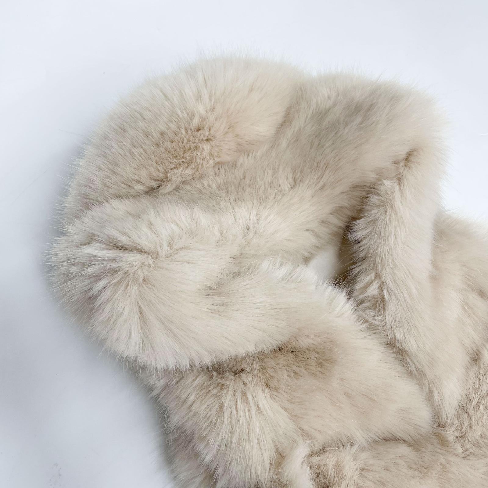 Women's Hooded Vest for Spring and Autumn Faux Fur Vest Eco Fur Coat - Janefur