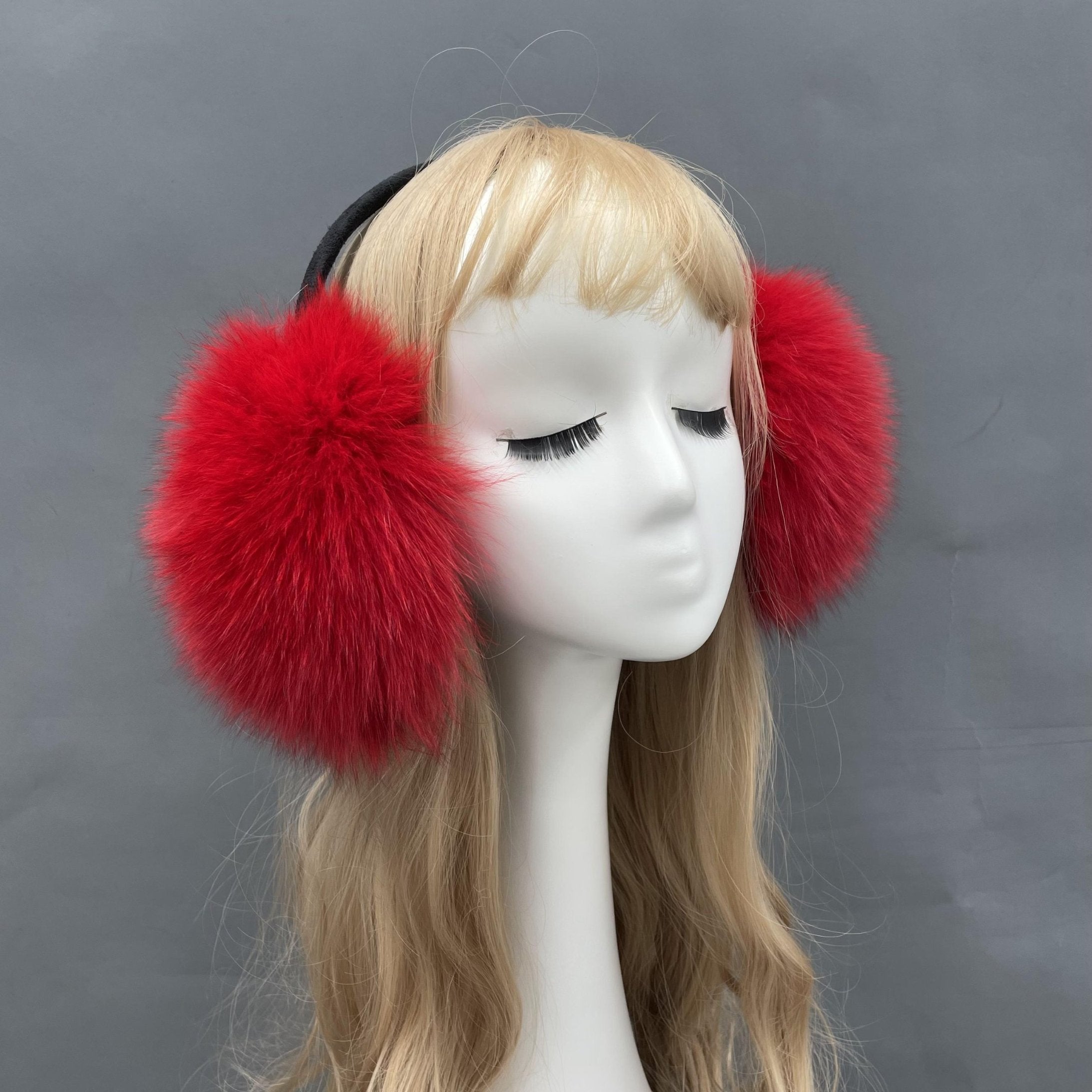 Parent-child Model Fox Fur Earmuffs for Fall and Winter - Janefur