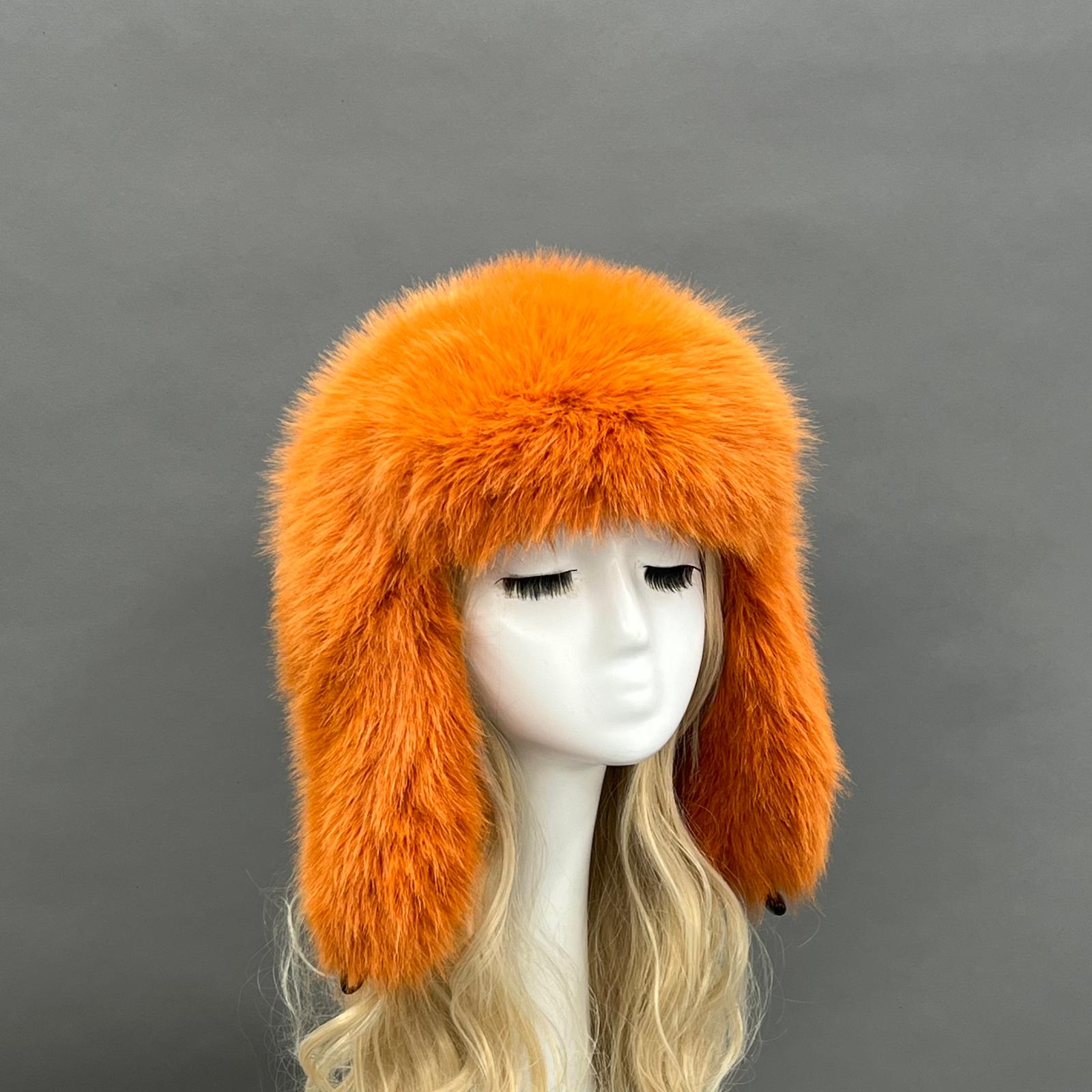 Eco-Friendly Fur Ushanka Trendy Warm and Windproof Hat - Janefur