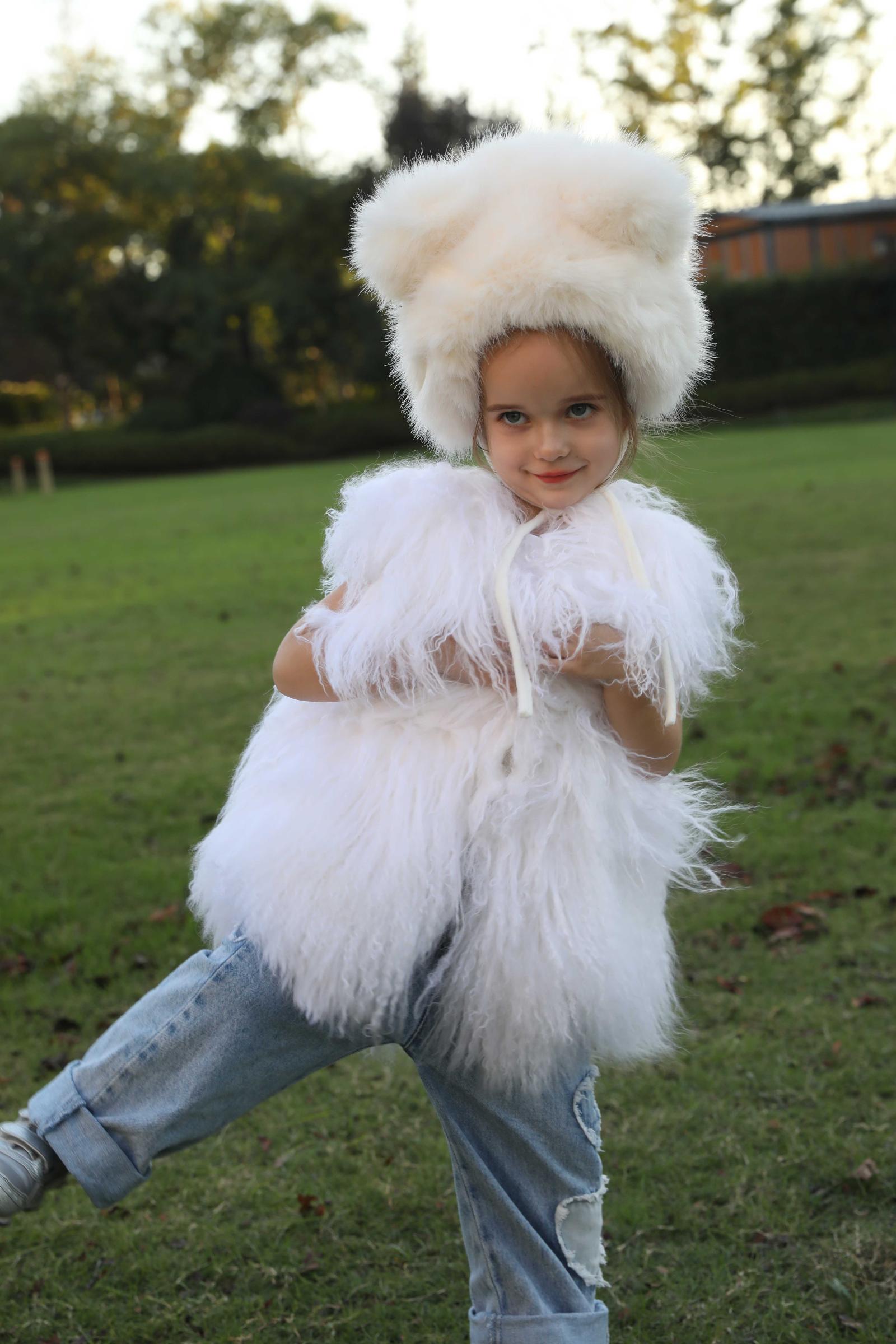 Kids Bear Ears Winter Faux Fur Hat - Janefur