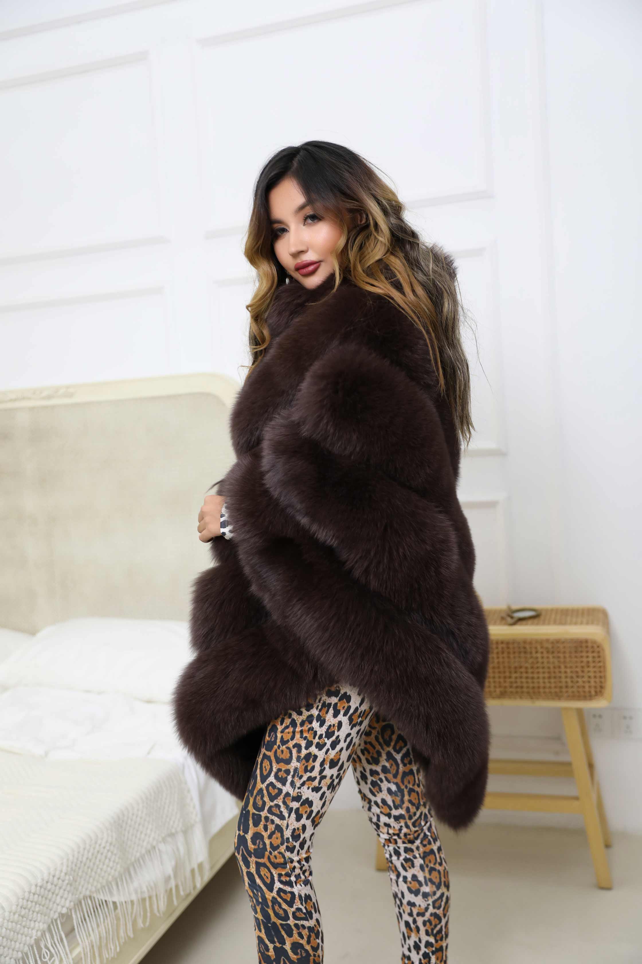 Real Fox Fur Women's Fashion Shawl - Janefur