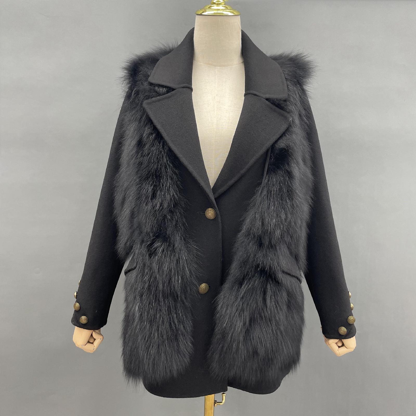 Elegant Suit-style Two-piece Double-faced Wool Coat Women's Spring and Autumn Cashmere Jacket Outerwear - Janefur