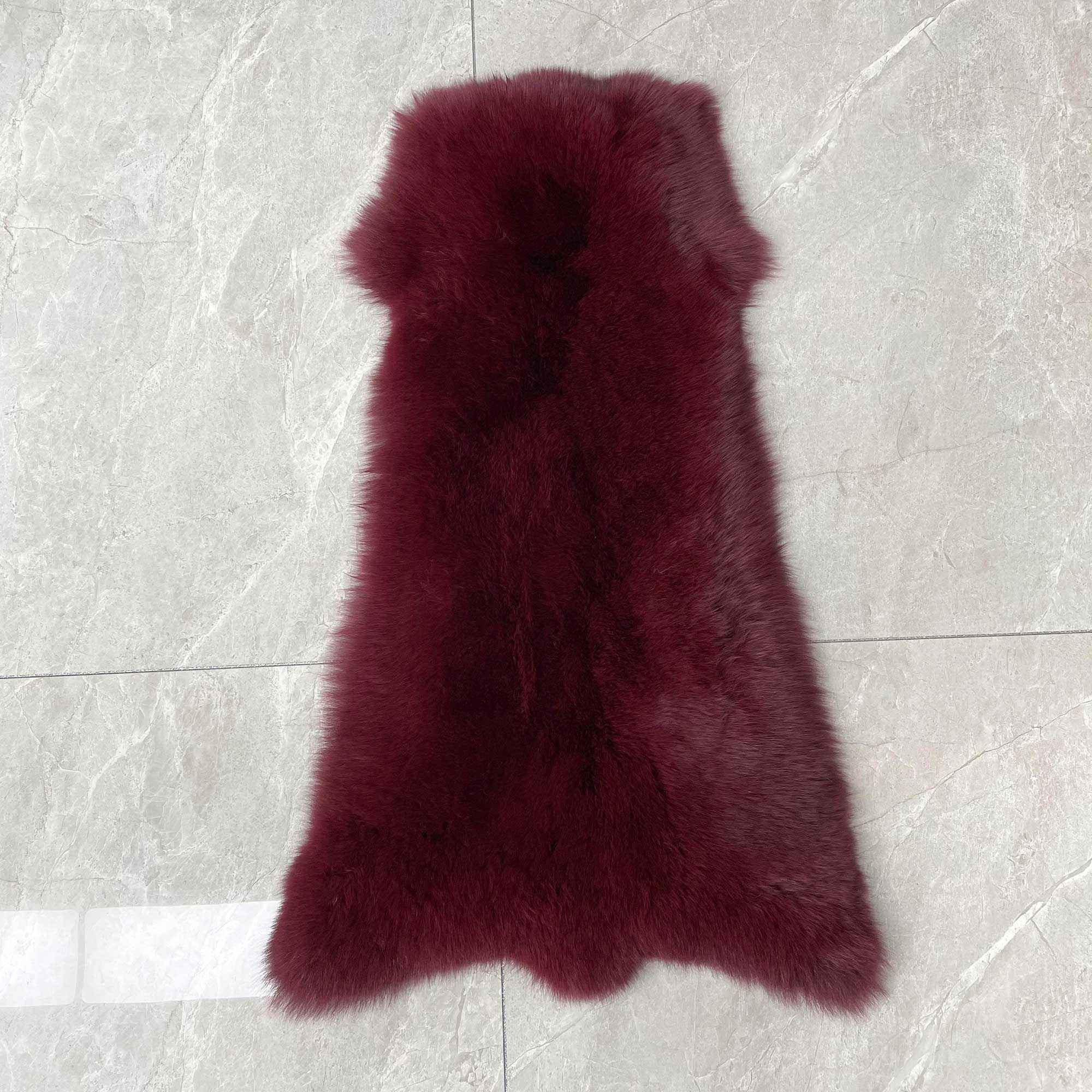 Factory Wholesale Solid Color Womens Fox Fur Thick Coat with Hood - Janefur