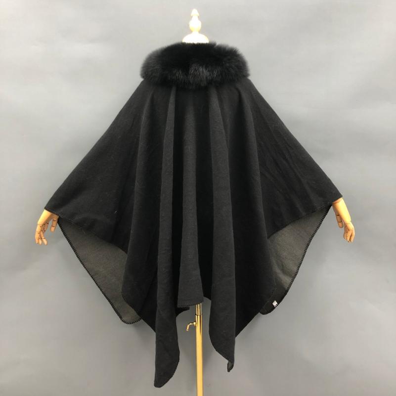 Red Fox Blue Fox Placket Fur Shawl - Janefur